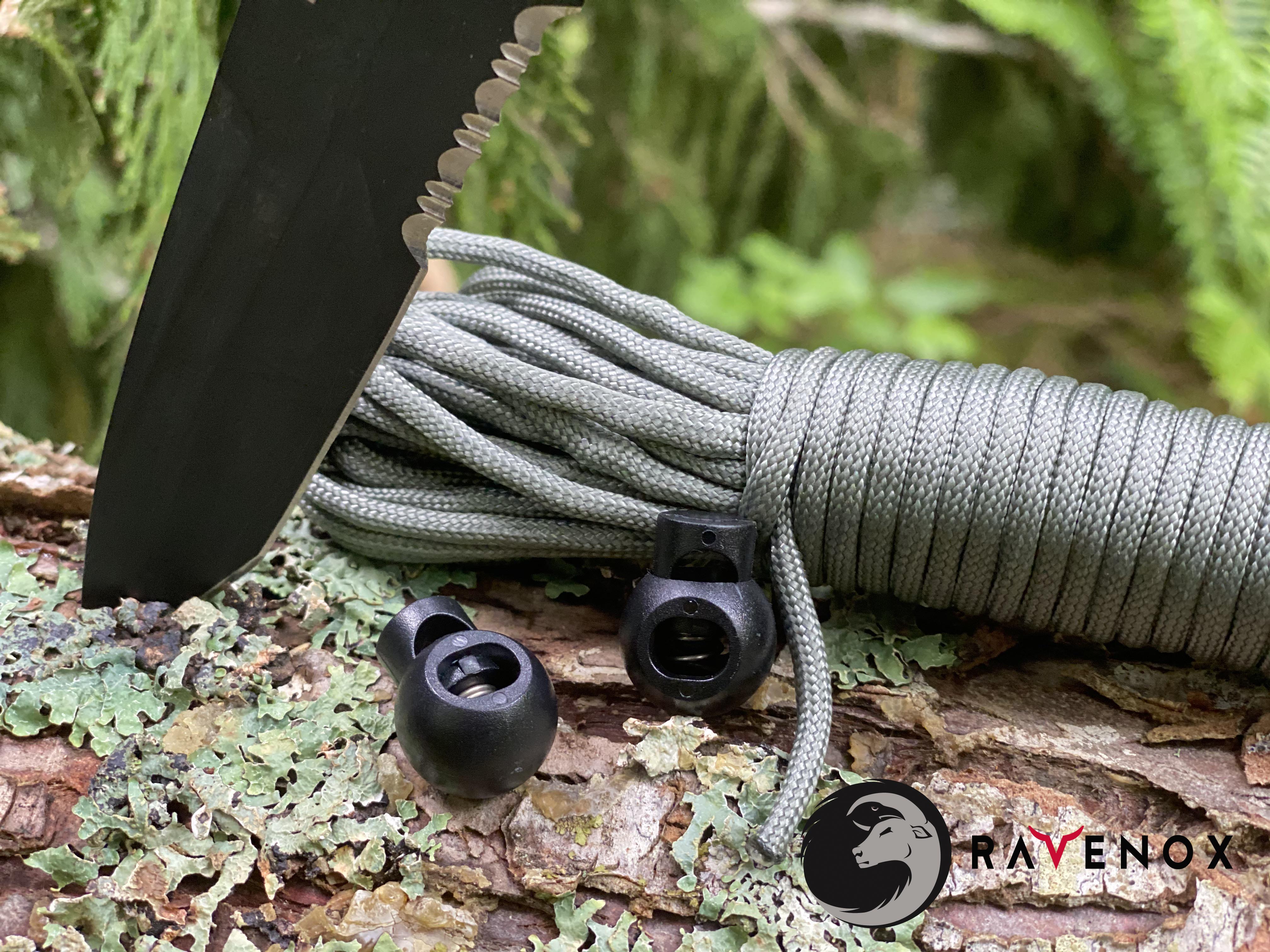 Ravenox Round Ball Black Cord Locks for 550 Paracord Projects COVID-19 Face Masks Bungee Cord (1850910401)