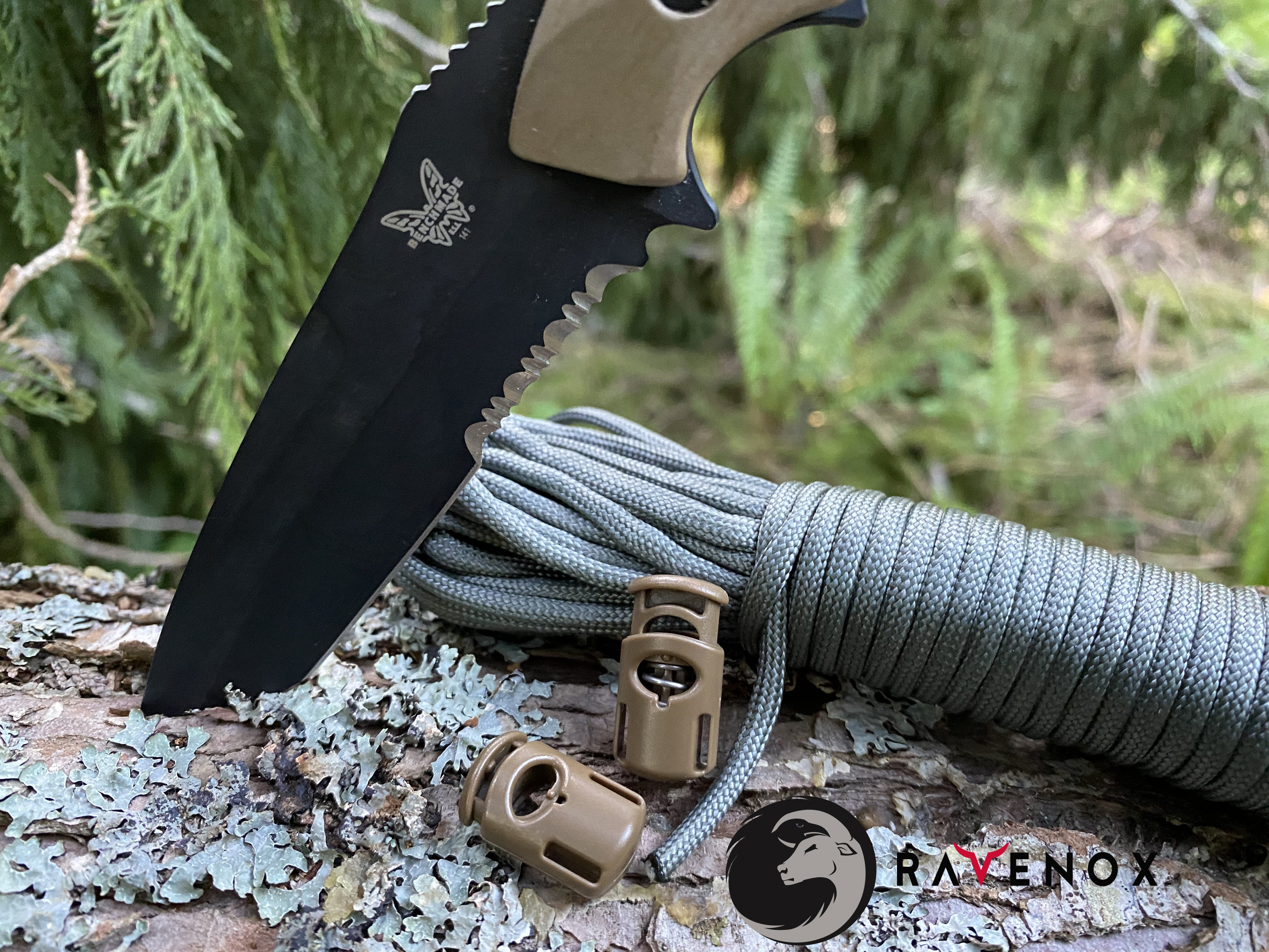 Ravenox Tan Toaster Ellipse Cord Locks for 550 Paracord Projects COVID-19 Face Masks Bungee Cord (681086017)