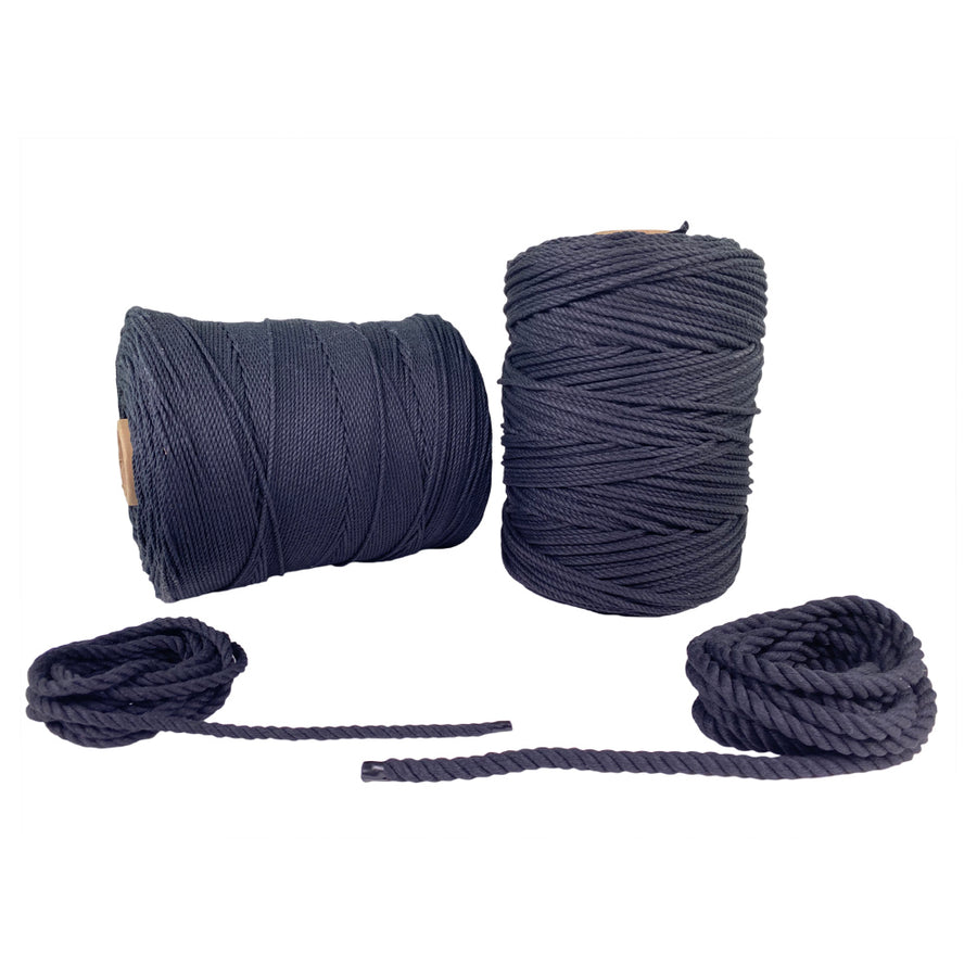 Ravenox Black Cotton Macramé Cord | Natural Cord for Macramé Projects 6 mm x 33 Yards
