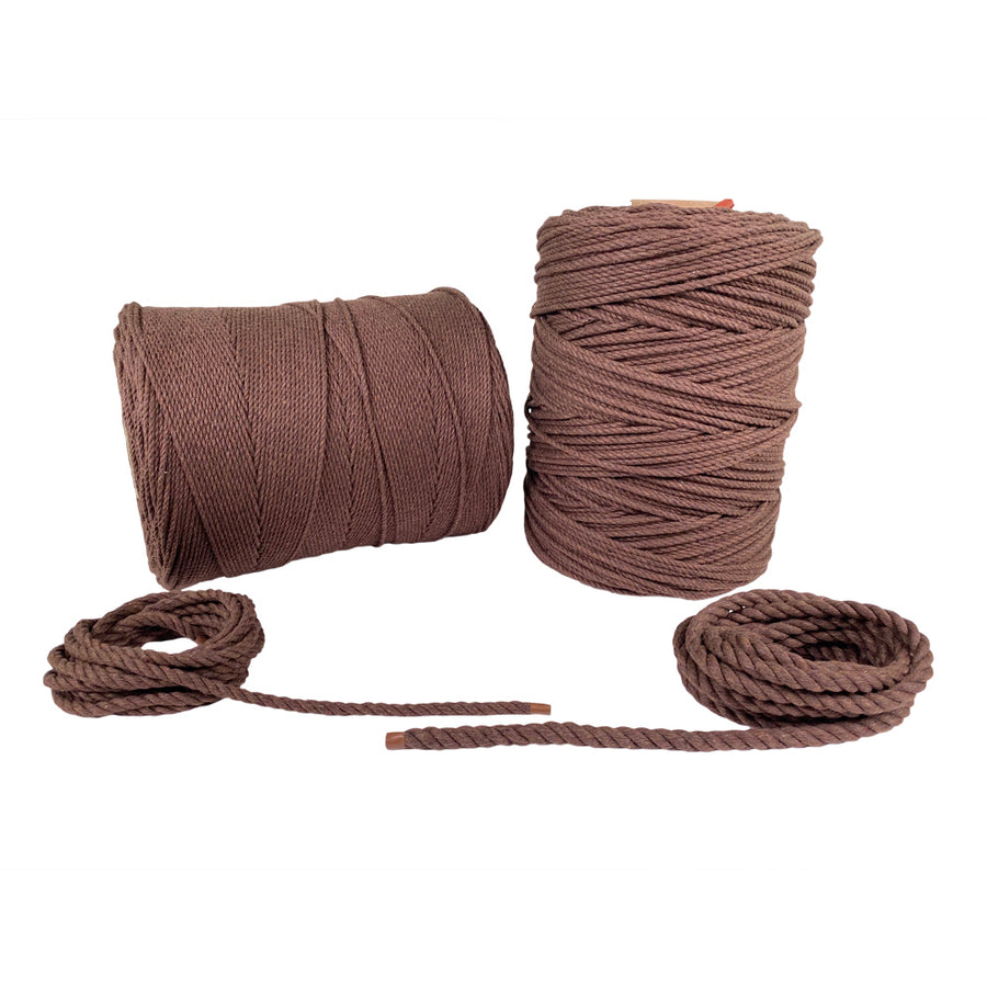 Ravenox Brown Cotton Macramé Cord | Natural Cord for Macramé Projects 5 mm x 83 Yards