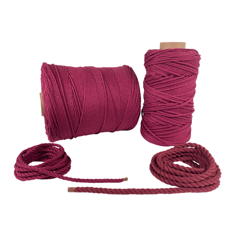 100% Natural Burgundy Macramé Cotton Cord 3mm x 109 Yard Craft Cord for DIY Crafts Knitting Plant Hangers Yard Twine String Cord Colored Cotton Rope Christmas Wedding Décor (7472482189549)