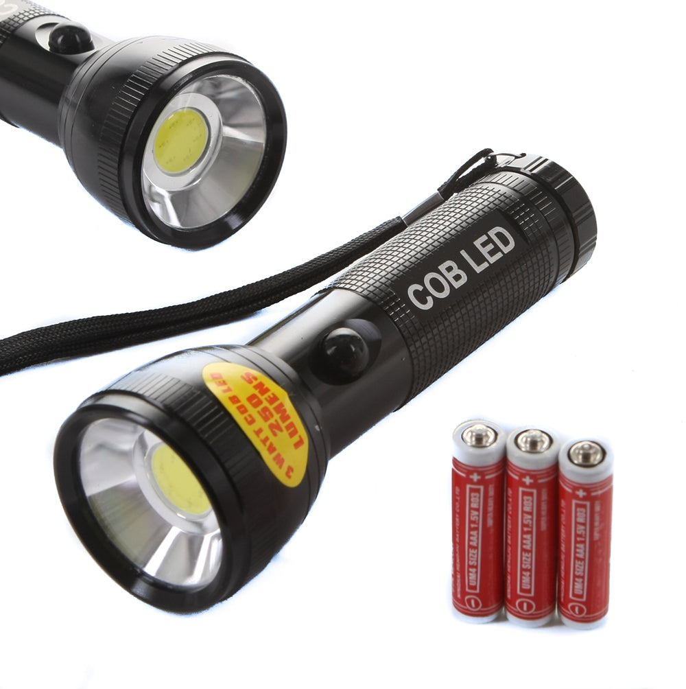 High Impact Handheld Torch in Assorted Colors with Lanyard Batteries Included Hurricane Supplies, Camping, Hiking, Emergency, Hunting Black (7462330794221)