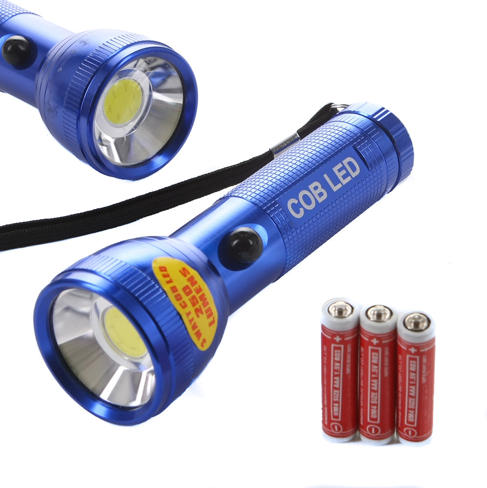 High Impact Handheld Torch in Assorted Colors with Lanyard Batteries Included Hurricane Supplies, Camping, Hiking, Emergency, Hunting Blue (7462330794221)