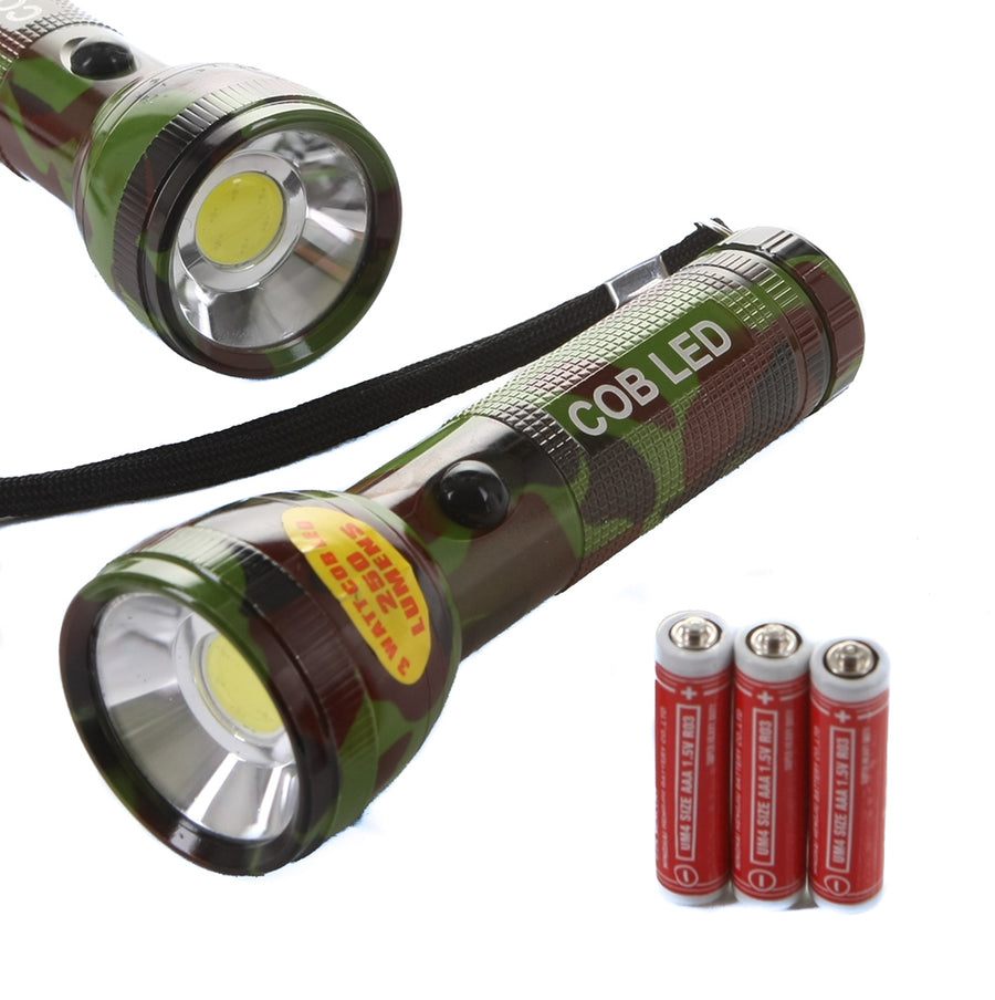High Impact Handheld Torch in Assorted Colors with Lanyard Batteries Included Hurricane Supplies, Camping, Hiking, Emergency, Hunting Camo (7462330794221)