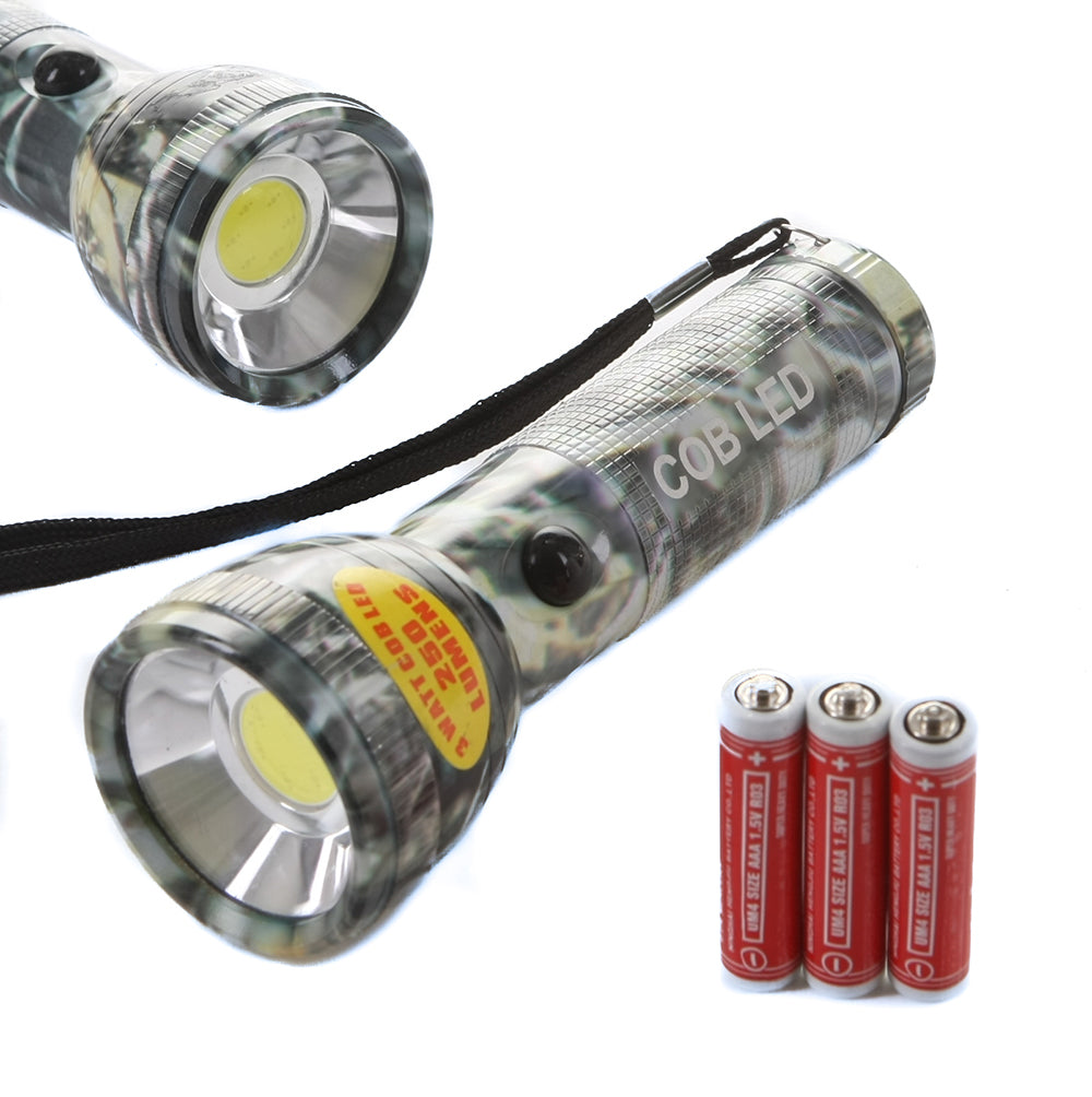 High Impact Handheld Torch in Assorted Colors with Lanyard Batteries Included Hurricane Supplies, Camping, Hiking, Emergency, Hunting Camo (7462330794221)