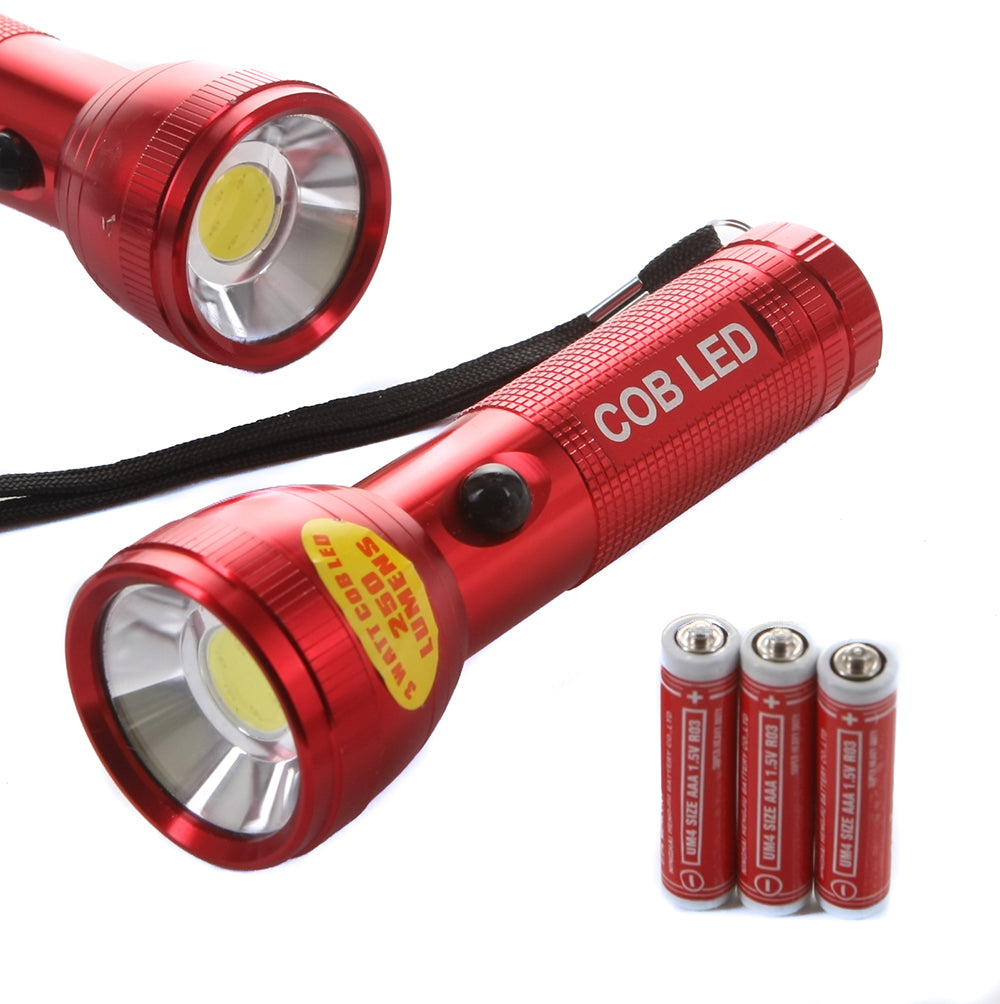 High Impact Handheld Torch in Assorted Colors with Lanyard Batteries Included Hurricane Supplies, Camping, Hiking, Emergency, Hunting Red (7462330794221)