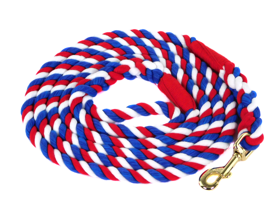 Ravenox Twisted Cotton Rope Dog Leash Walking Dogs Lead Lines Puppies Training Red White Blue (6132388659400)
