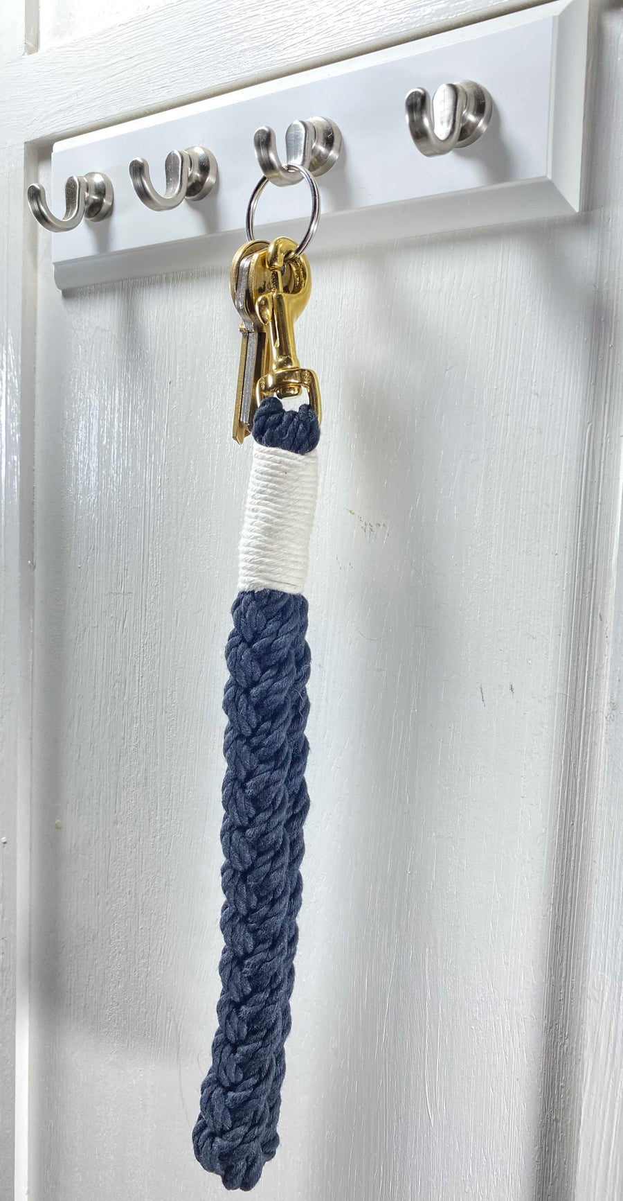 Ravenox Nautical Wristlet Keychains - Cotton Color Navy Blue (7104521208008)
