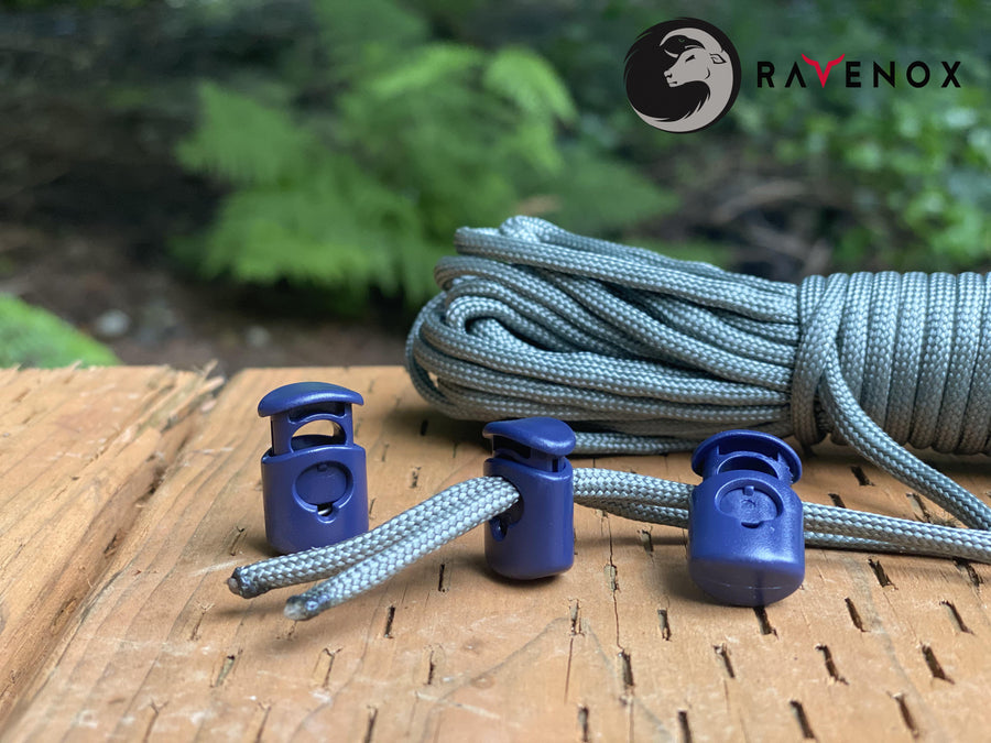 Ravenox Navy Blue Colored cord lock toggles toggle stoppers for shoes drawstrings cord cordage rope cords ropes (1326905921)