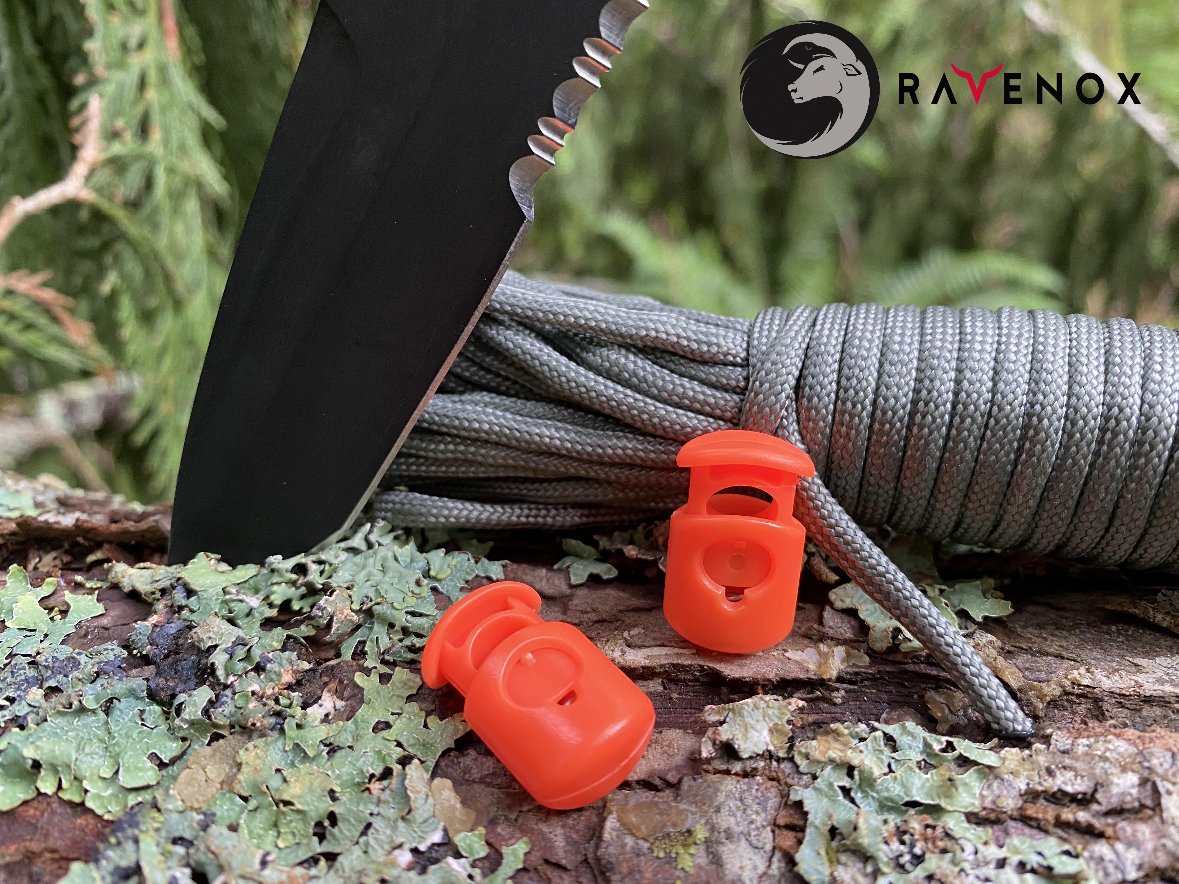 Ravenox Orange Primoloc Cord Locks | For 550 Paracord Projects