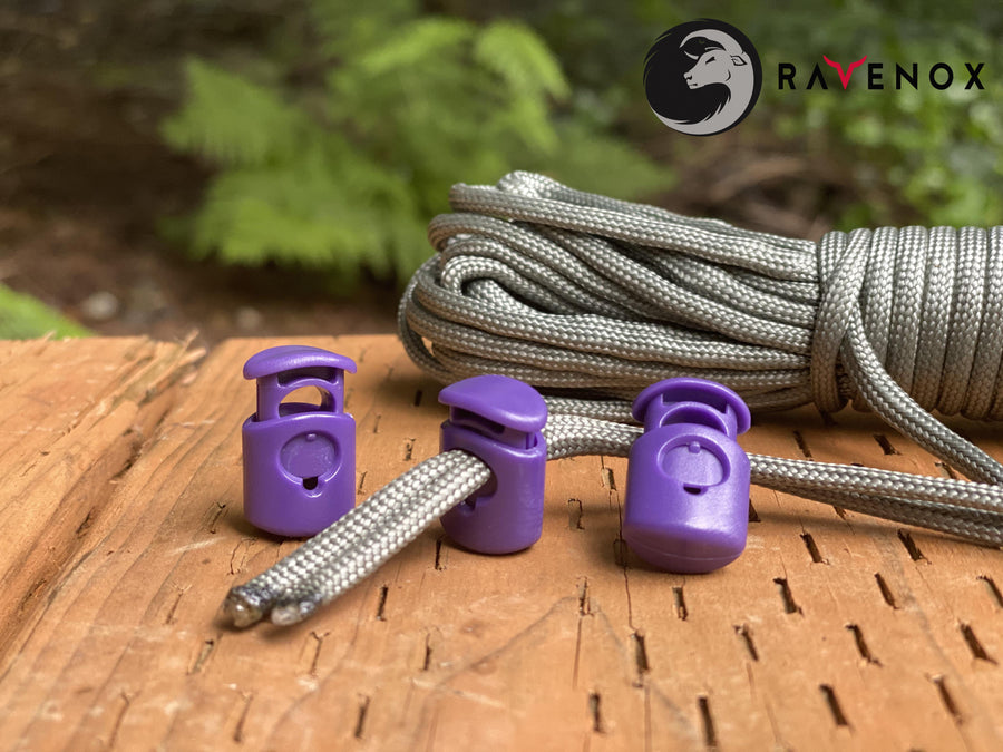 Ravenox Purple Colored cord lock toggles toggle stoppers for shoes drawstrings cord cordage rope cords ropes (1326951553)