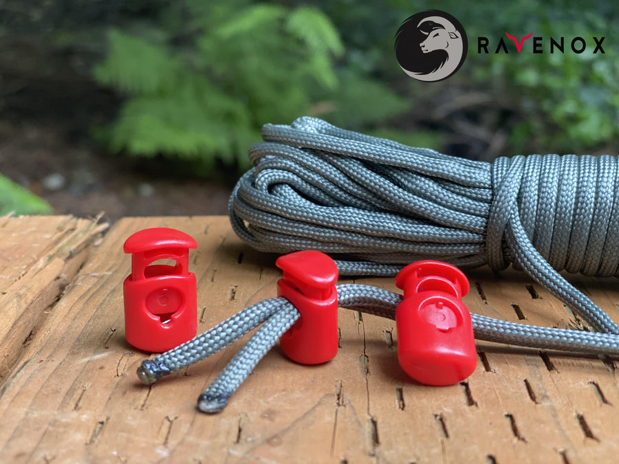 Ravenox Red Colored cord lock toggles toggle stoppers for shoes drawstrings cord cordage rope cords ropes (1326995777)