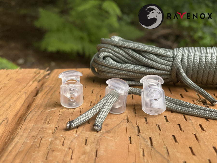 Ravenox Transparent Clear cord lock toggles toggle stoppers for shoes drawstrings cord cordage rope cords ropes (1309272257)