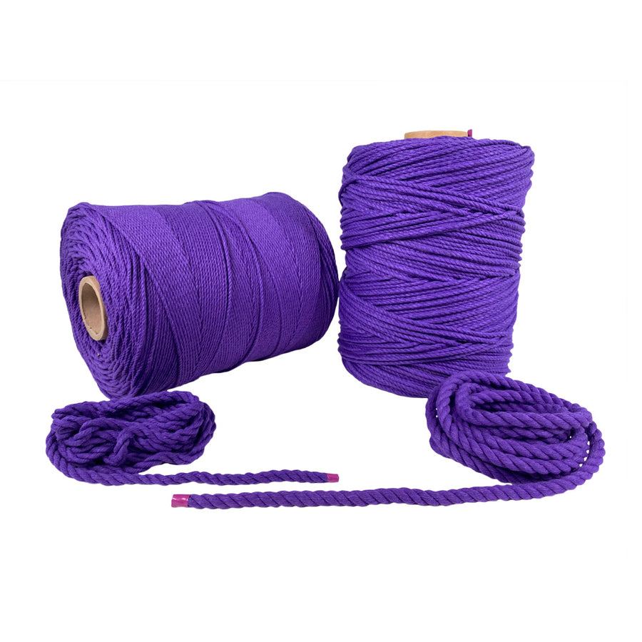 100% Natural Purple Macramé Cotton Cord 3mm x 109 Yard Craft Cord for DIY Crafts Knitting Plant Hangers Yard Twine String Cord Colored Cotton Rope Christmas Wedding Décor (7472814096621)