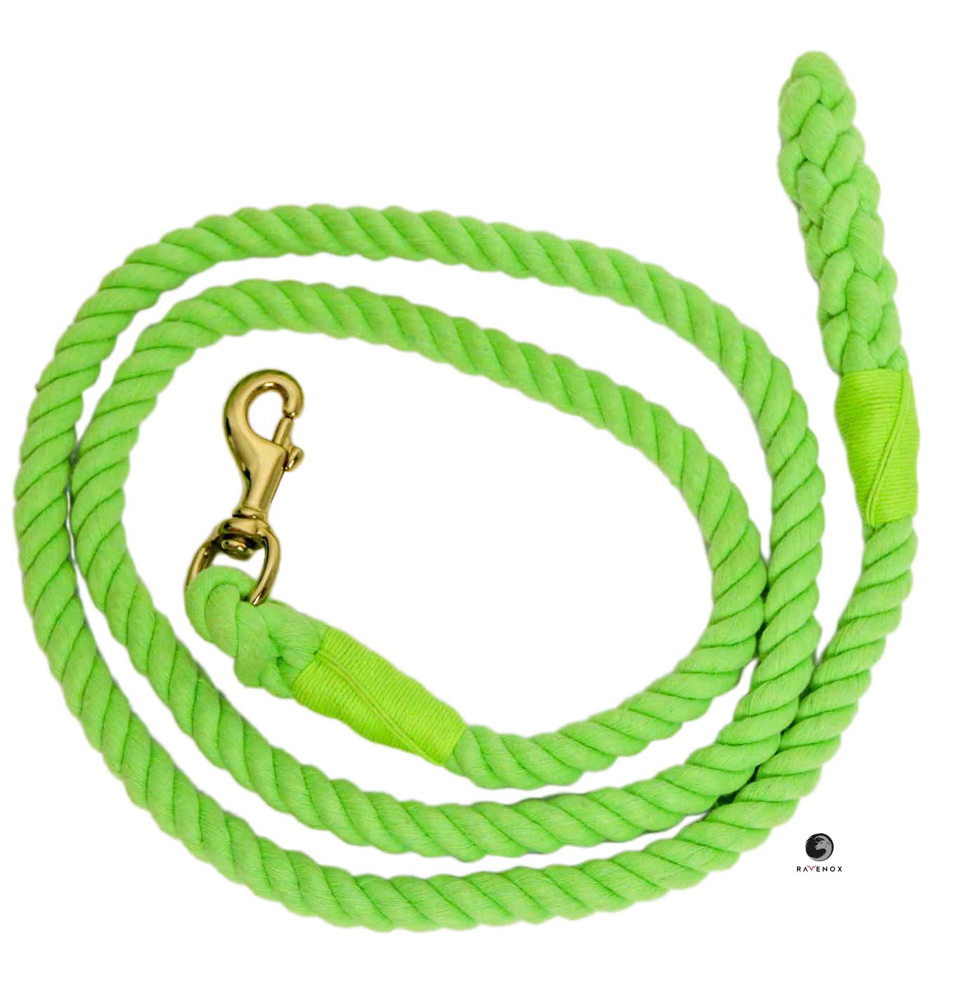 Cotton Lead Ropes & Lead Lines - Lime Green Rope (4455671201882)
