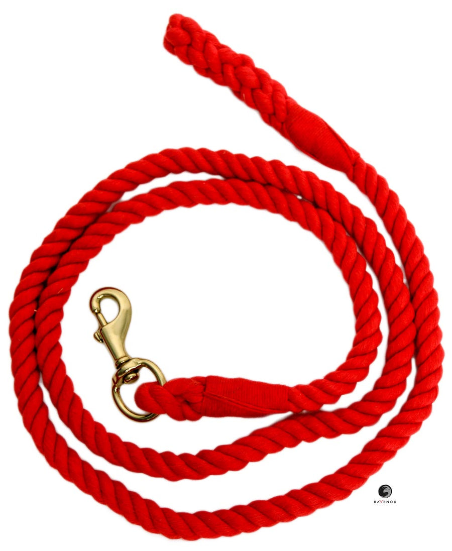 Red Lead Ropes Ravenox Cotton Horse Lead Ropes | Soft Leads in Multiple Colors