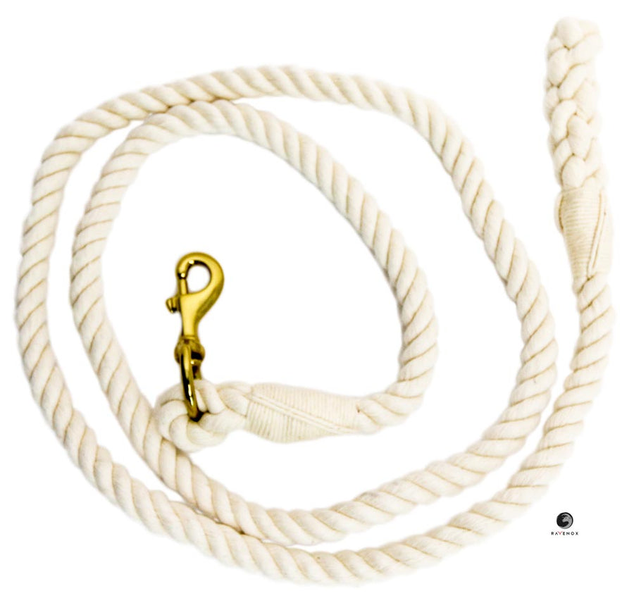 Cotton Lead Ropes & Lead Lines - 100% Cotton Natural White Rope (4455671201882)