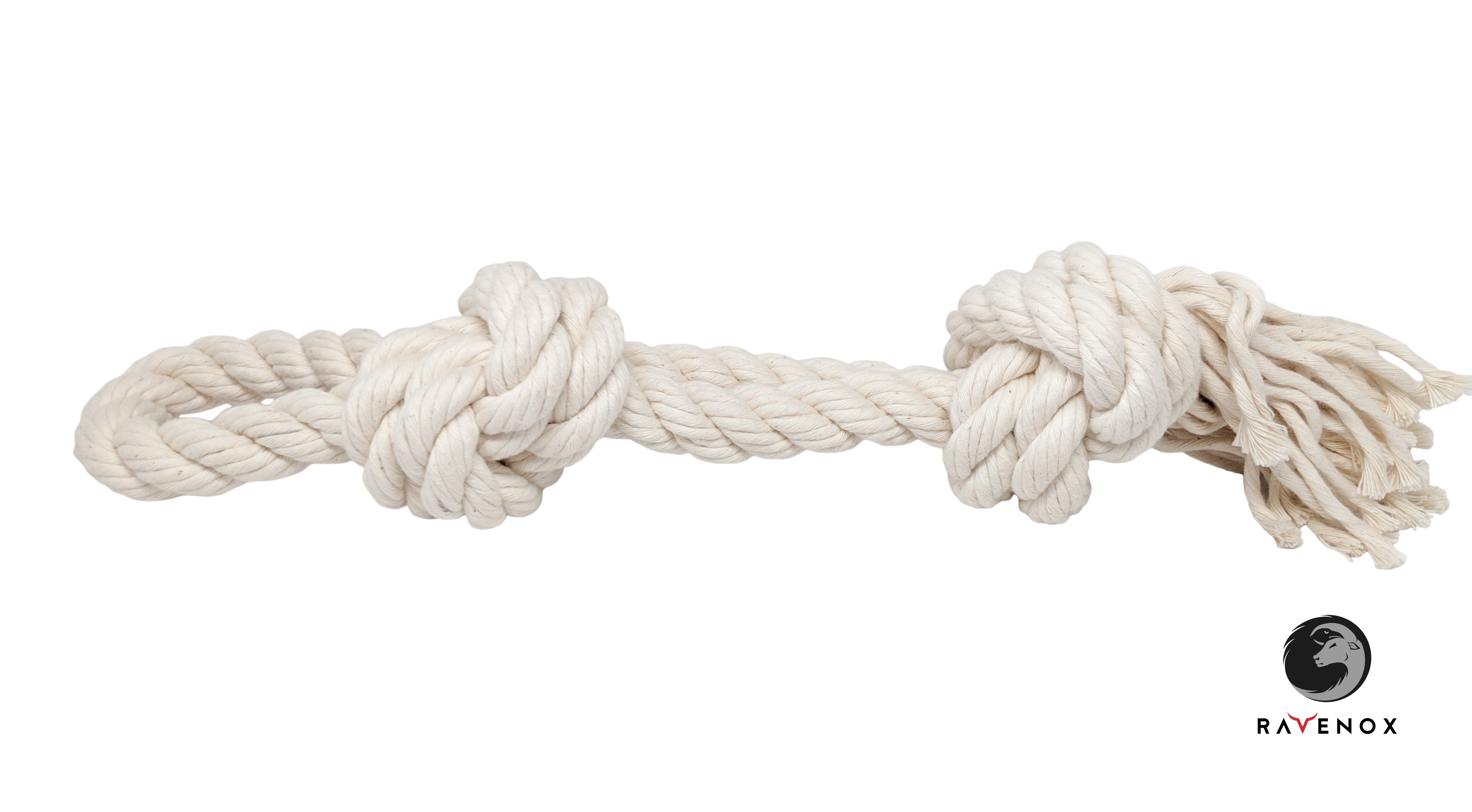 Ravenox 100% Cotton Twisted Rope | (White)(1/4 in x 10 ft) |USA Made  Natural Cord | Baker & Butchers Twine, Macramé, Knotting, Crafts, Pet Toys
