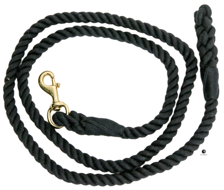 Cotton Lead Ropes & Lead Lines - Black Rope (4455671201882)