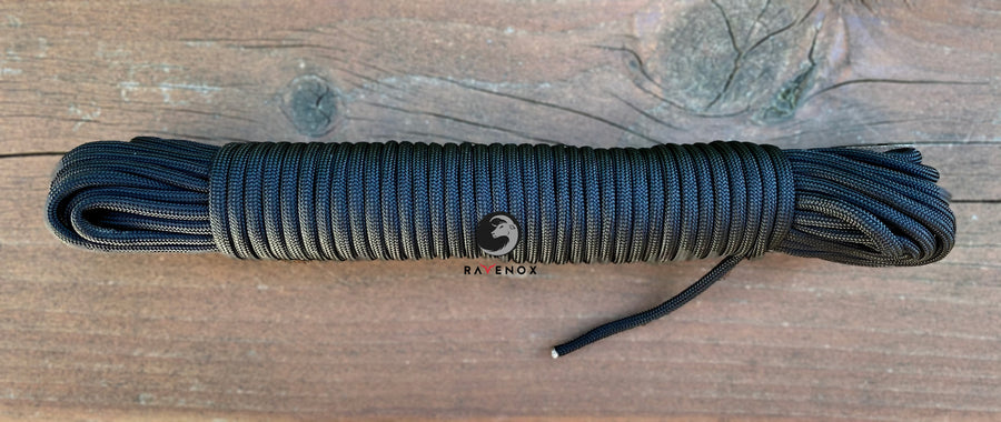 Ravenox Black 550 Paracord Type III for hunting fishing backpacking outdoor adventure (6622987157704)