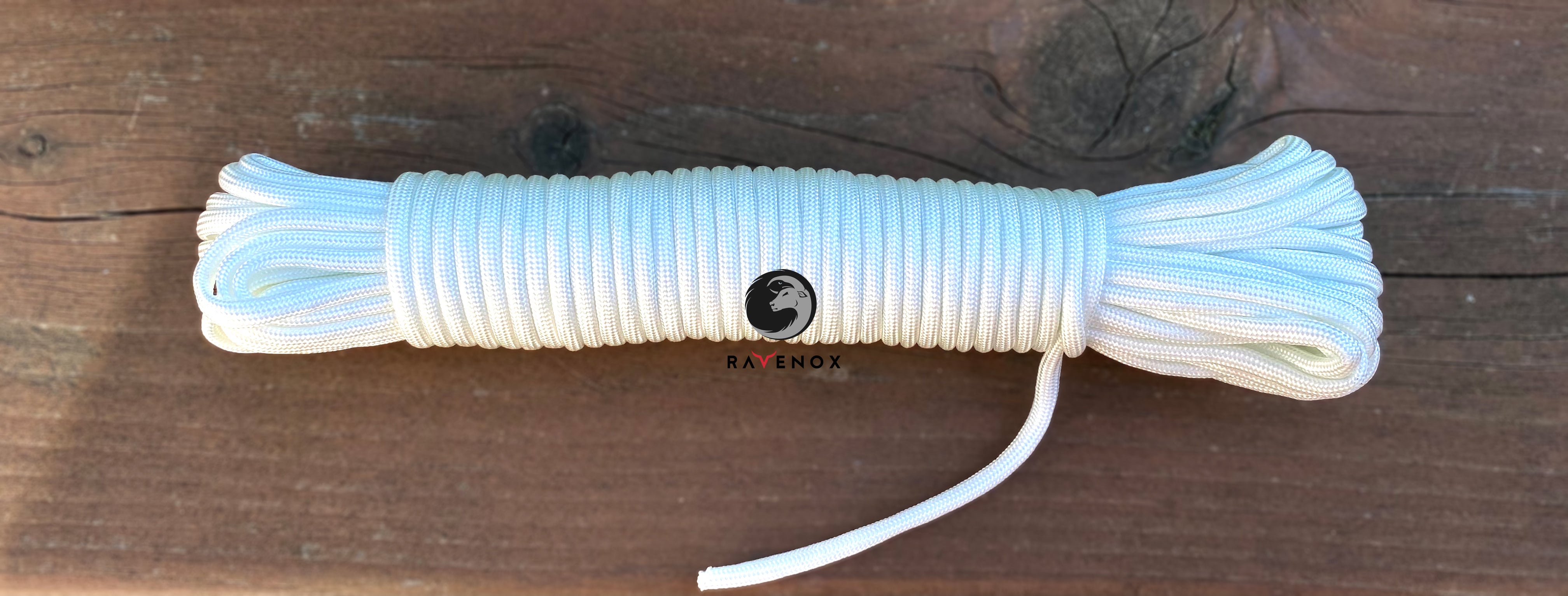 Ravenox White 550 Paracord Type III for hunting fishing backpacking outdoor adventure (6622987157704)