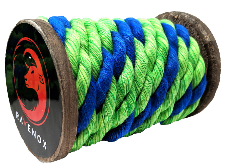 Twisted Cotton Rope (Lime. Lime & Royal Blue) (4525790134362)