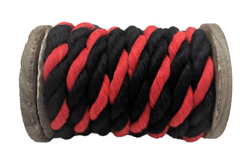 Twisted Cotton Rope (Black, Black & Red) - "Thin Red Line" (1591893491802)