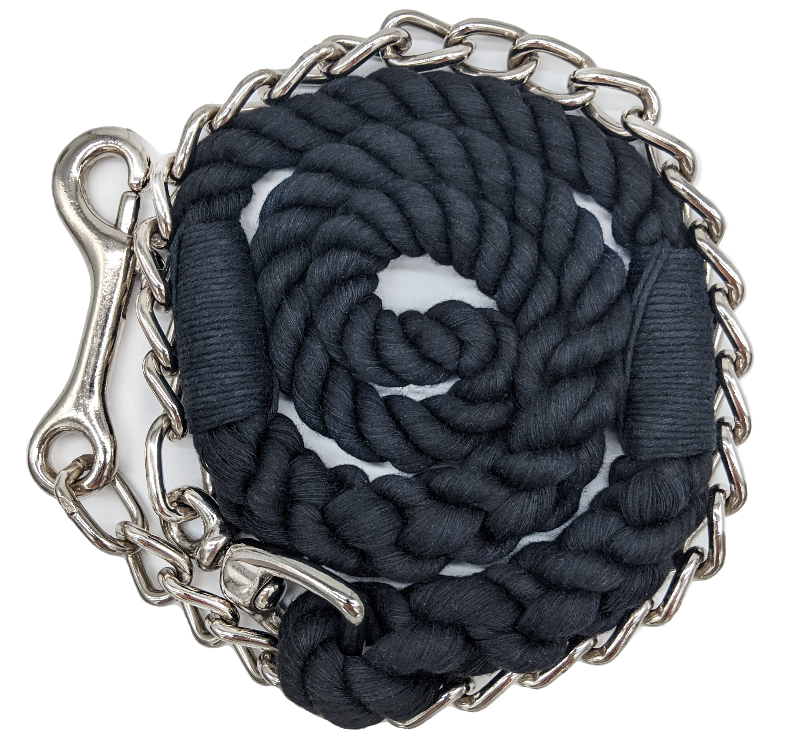 Handmade Cotton Dog Leash with Chain (4459557486682)