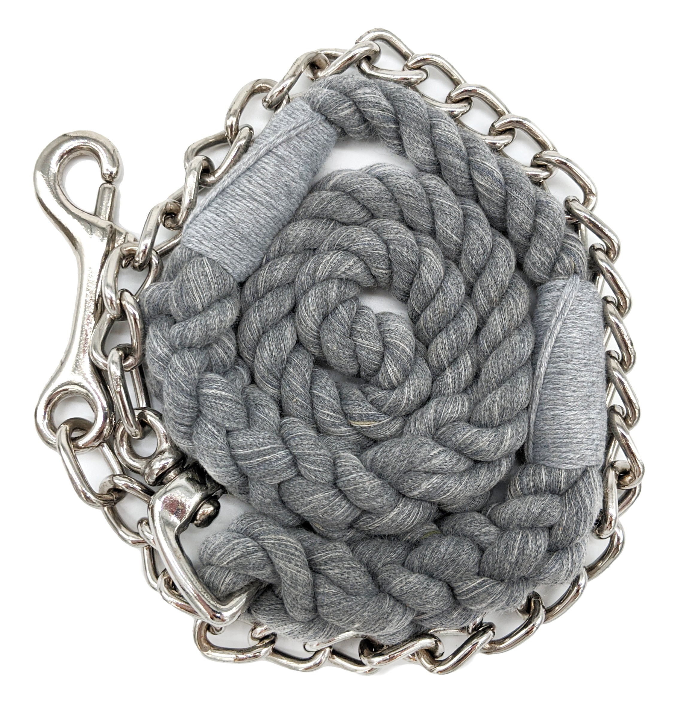 Handmade Cotton Dog Leash with Chain (4459557486682)