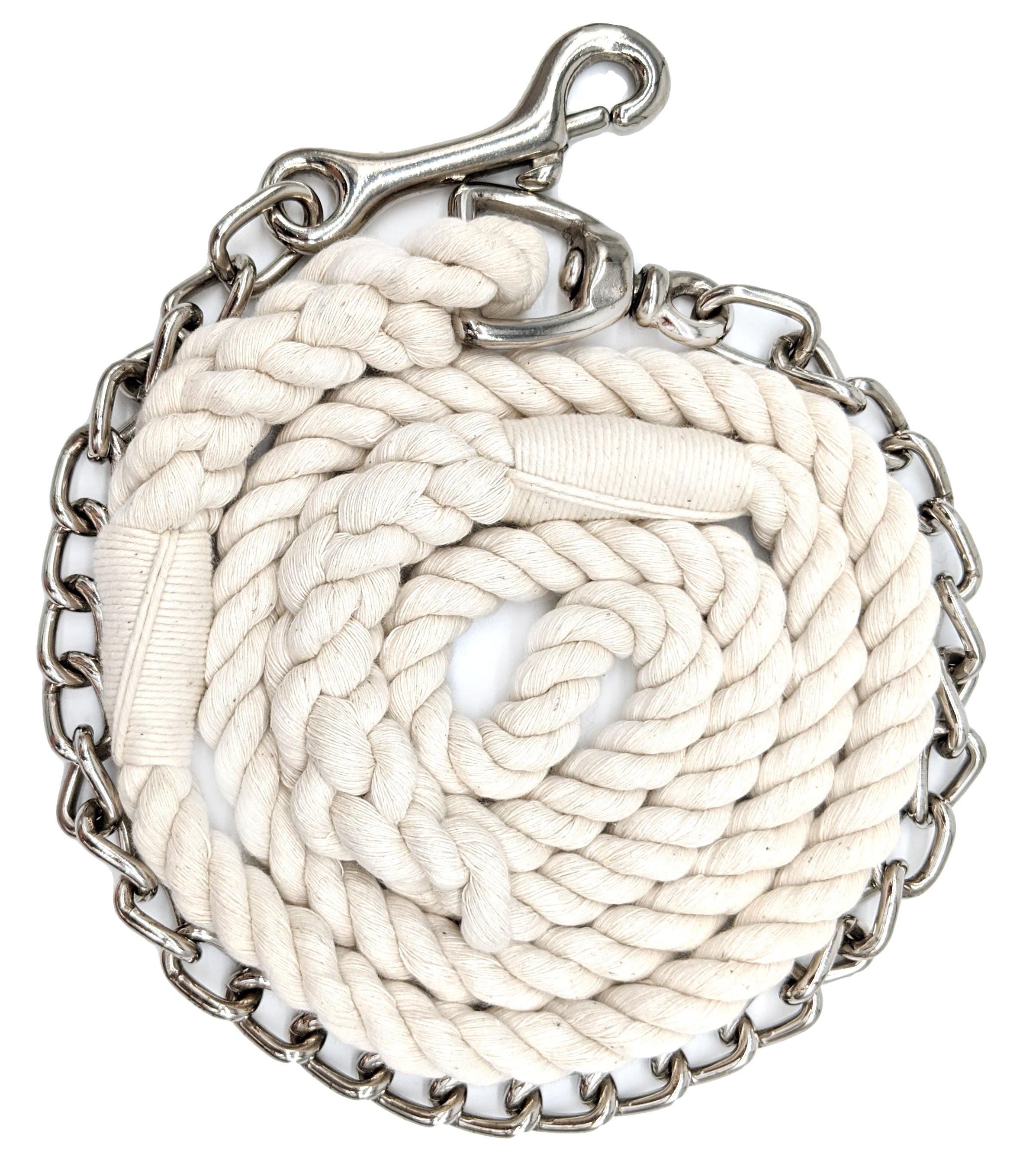 Handmade Cotton Dog Leash with Chain (4459557486682)