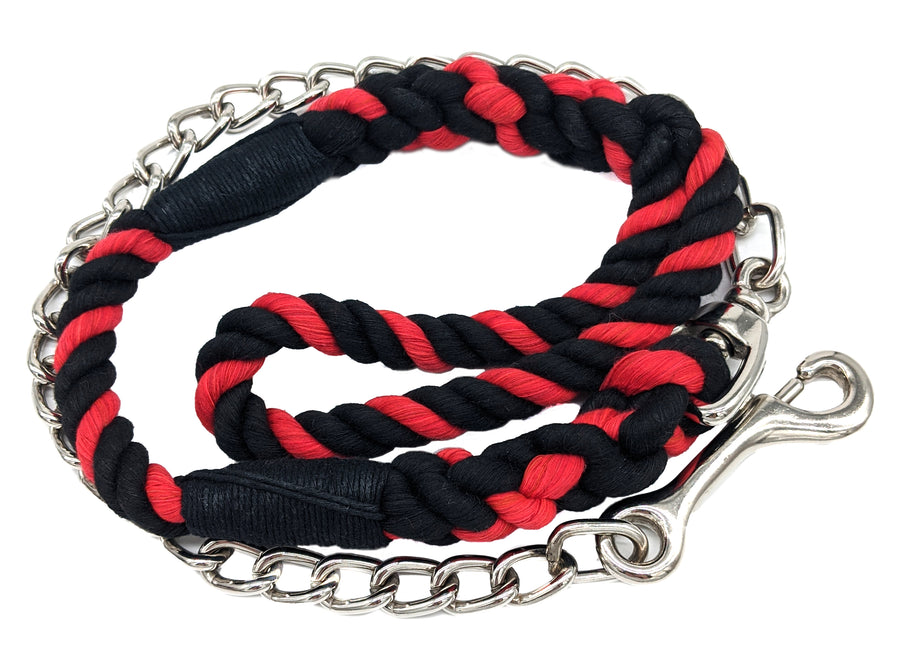 Handmade Cotton Dog Leash with Chain (4459557486682)