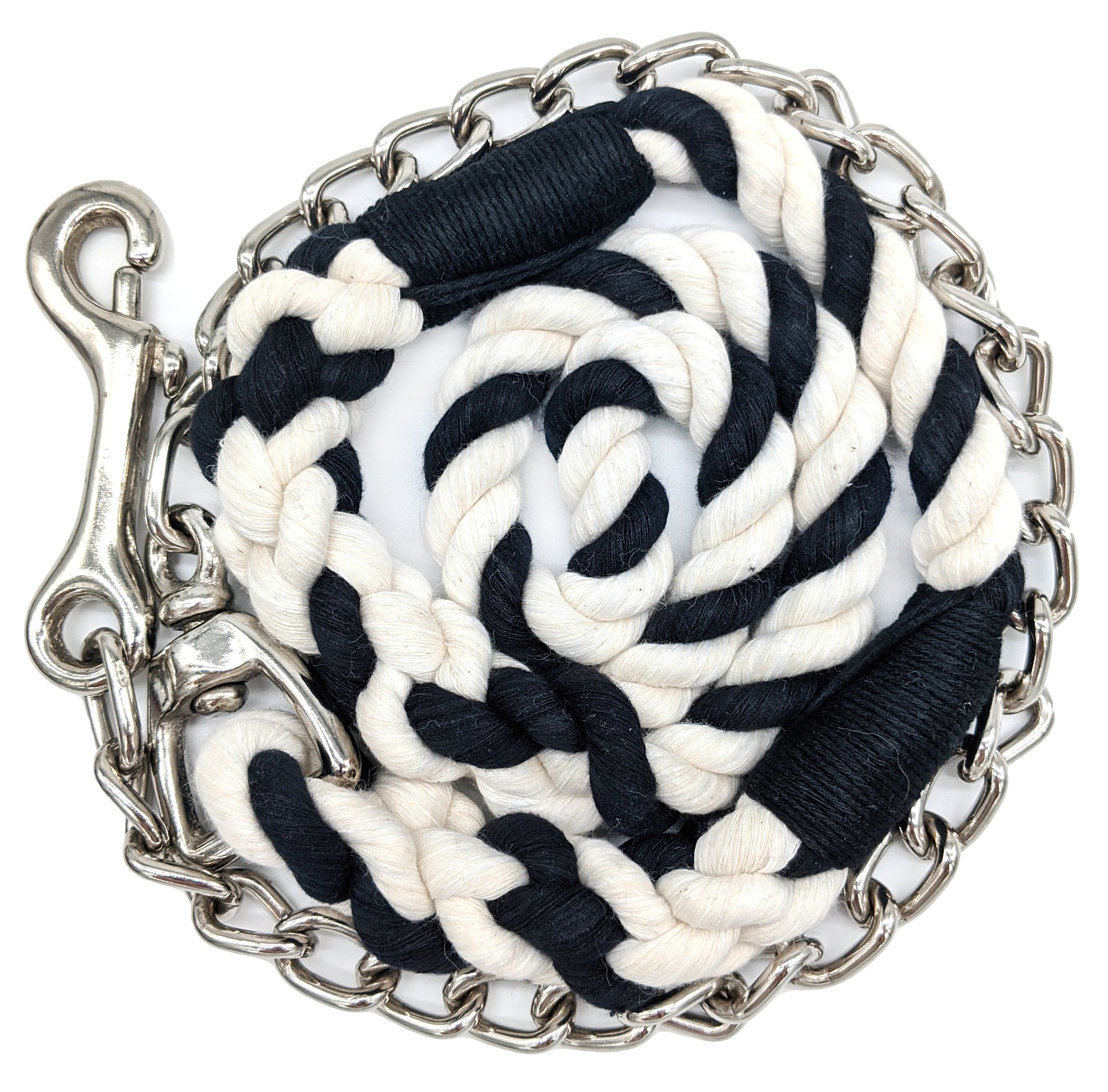 Handmade Cotton Dog Leash with Chain (4459557486682)