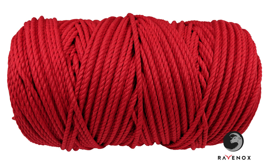 Ravenox Red Twisted Cotton Rope | Soft Cords for Arts & Crafts