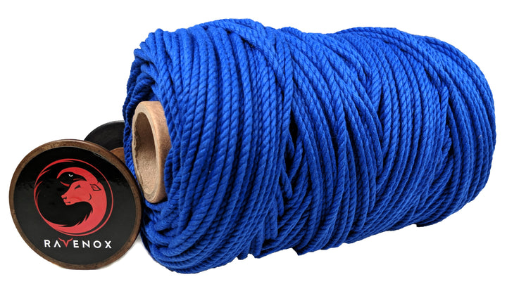 100% Natural Royal Blue Macramé Cotton Cord 3mm x 109 Yard Craft Cord for DIY Crafts Knitting Plant Hangers Yard Twine String Cord Colored Cotton Rope Christmas Wedding Décor (7472896082157)