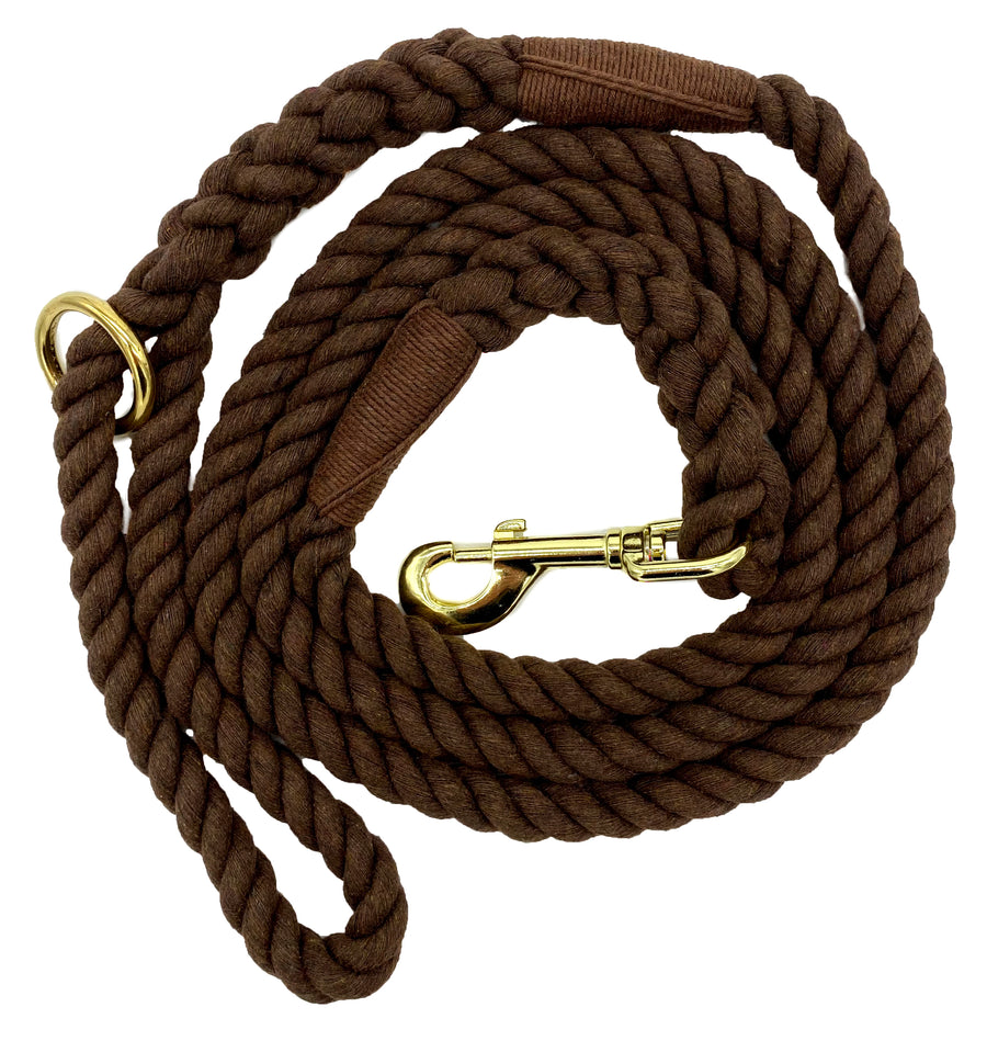 Ravenox Twisted Cotton Rope Dog Leash Walking Dogs Lead Lines Puppies Training Brown (6132388659400)