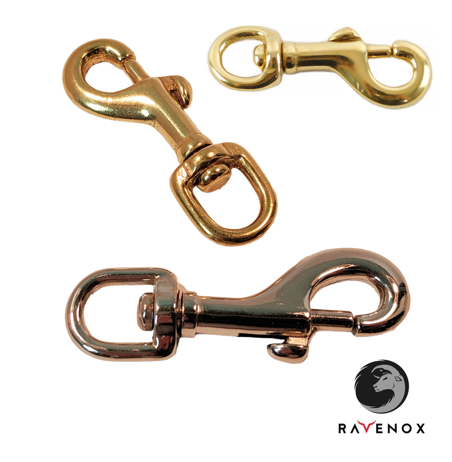 Ravenox 3-8-inch swivel bolt snaps brass plated, nickel plated and solid brass (1903944237146)
