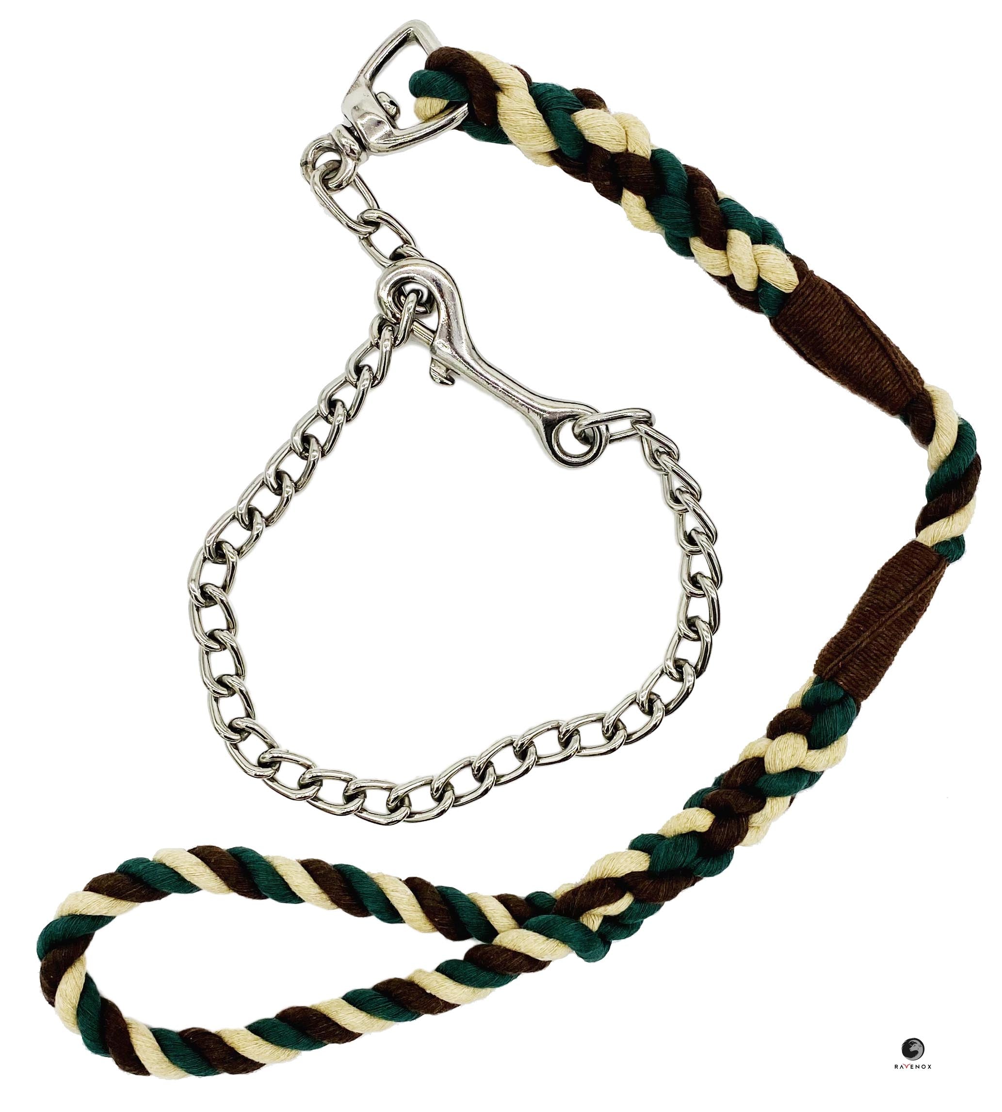 Handmade Cotton Dog Leash with Chain (4459557486682)