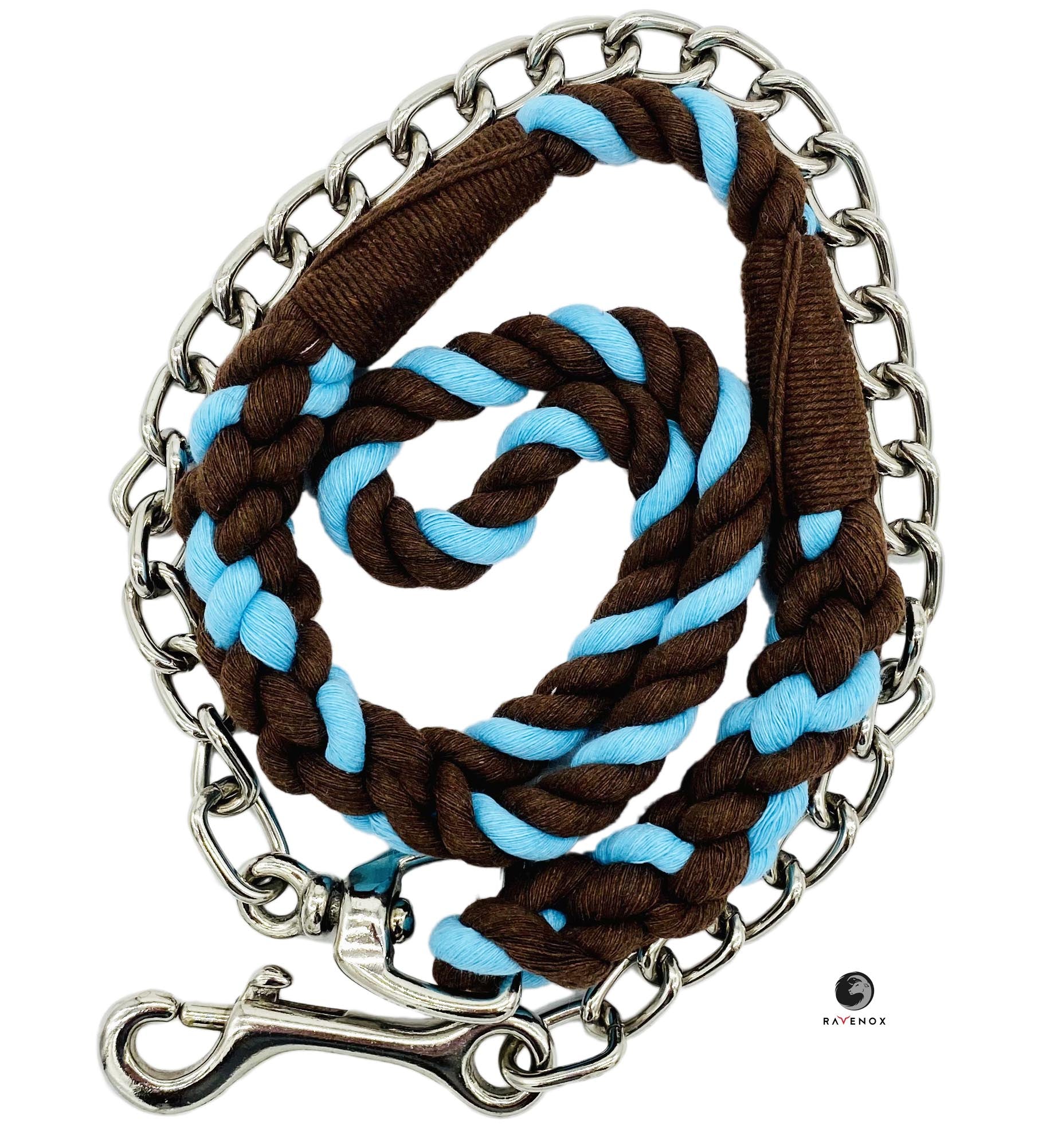 Handmade Cotton Dog Leash with Chain (4459557486682)
