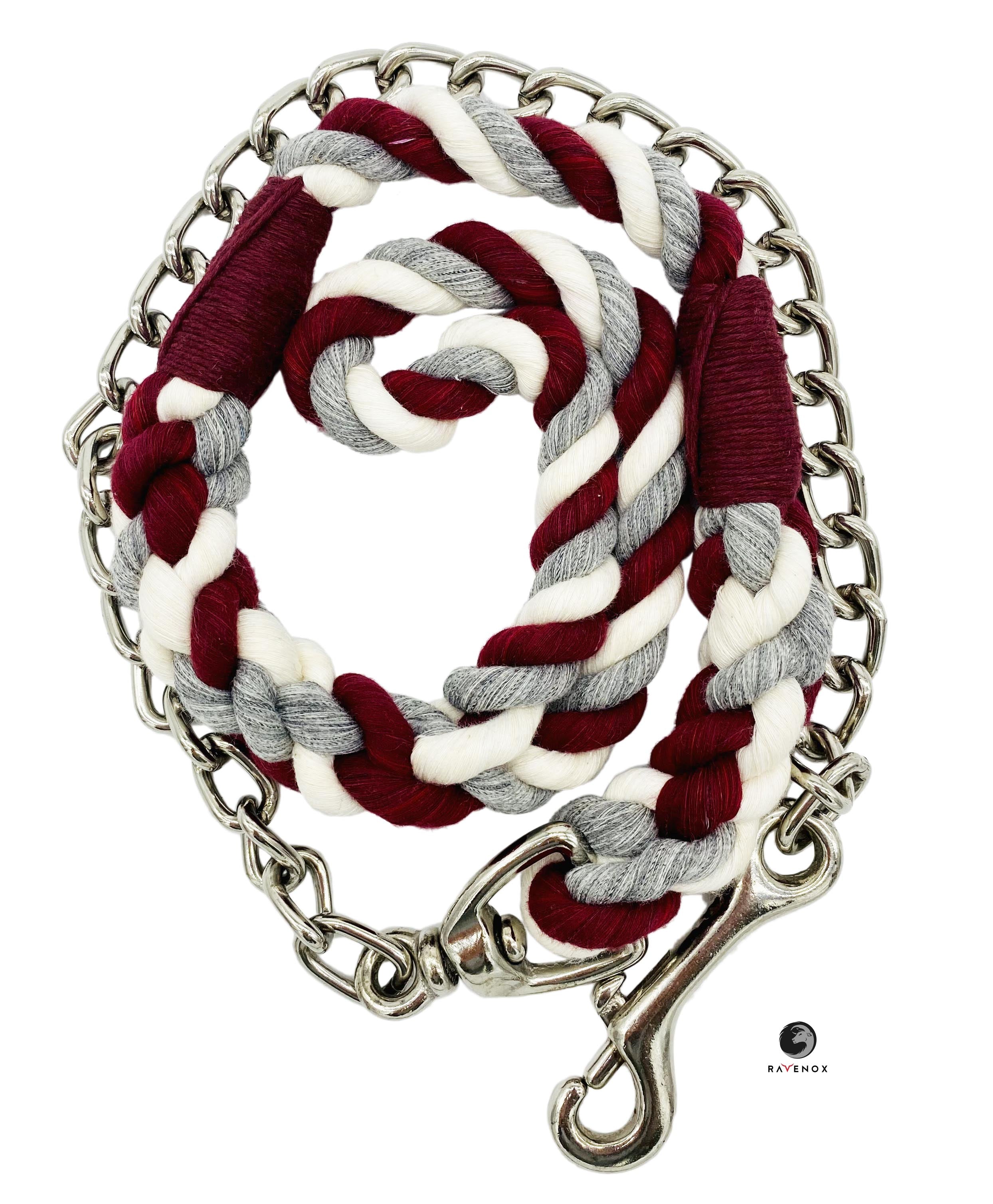 Handmade Cotton Dog Leash with Chain (4459557486682)