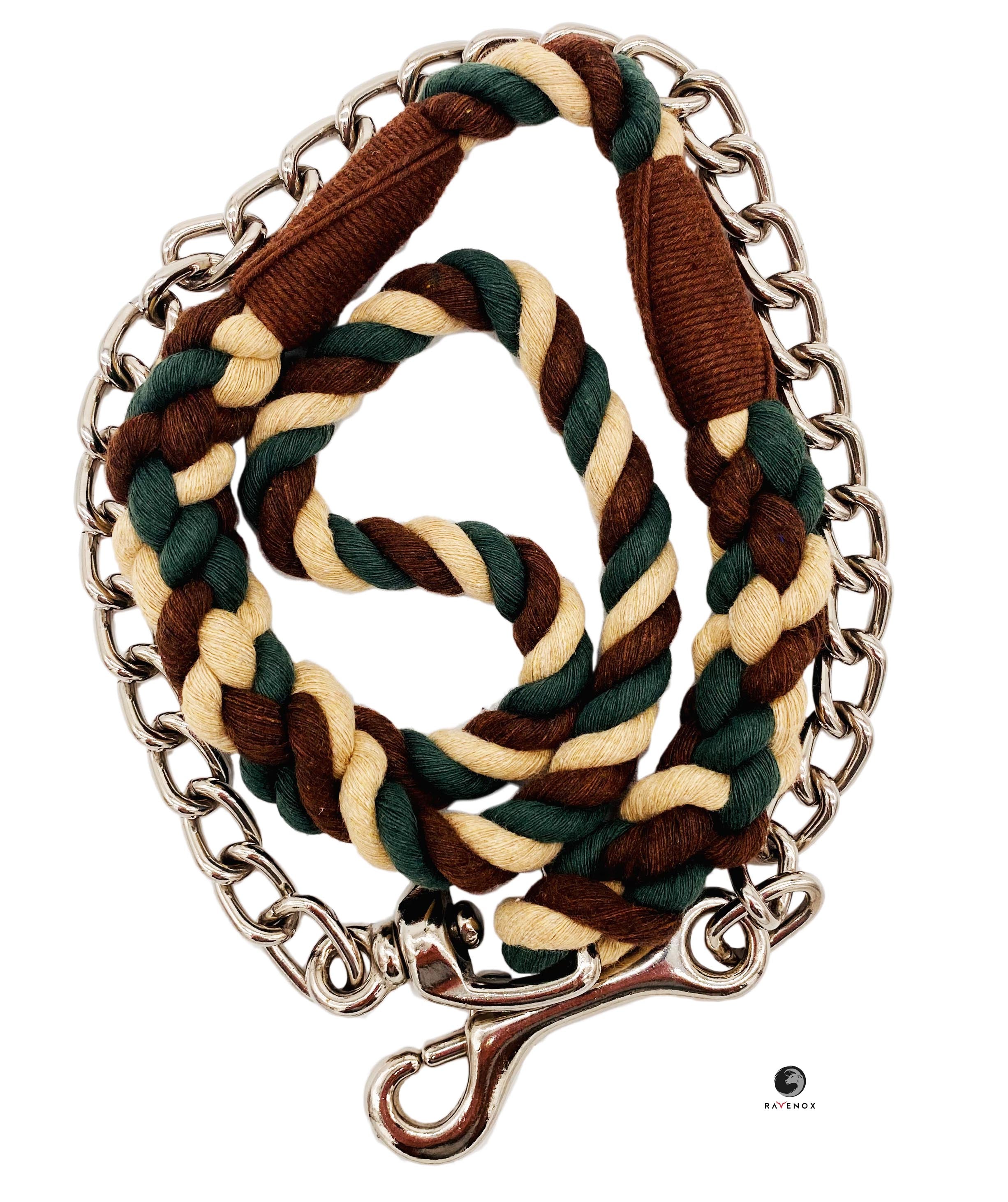 Handmade Cotton Dog Leash with Chain (4459557486682)