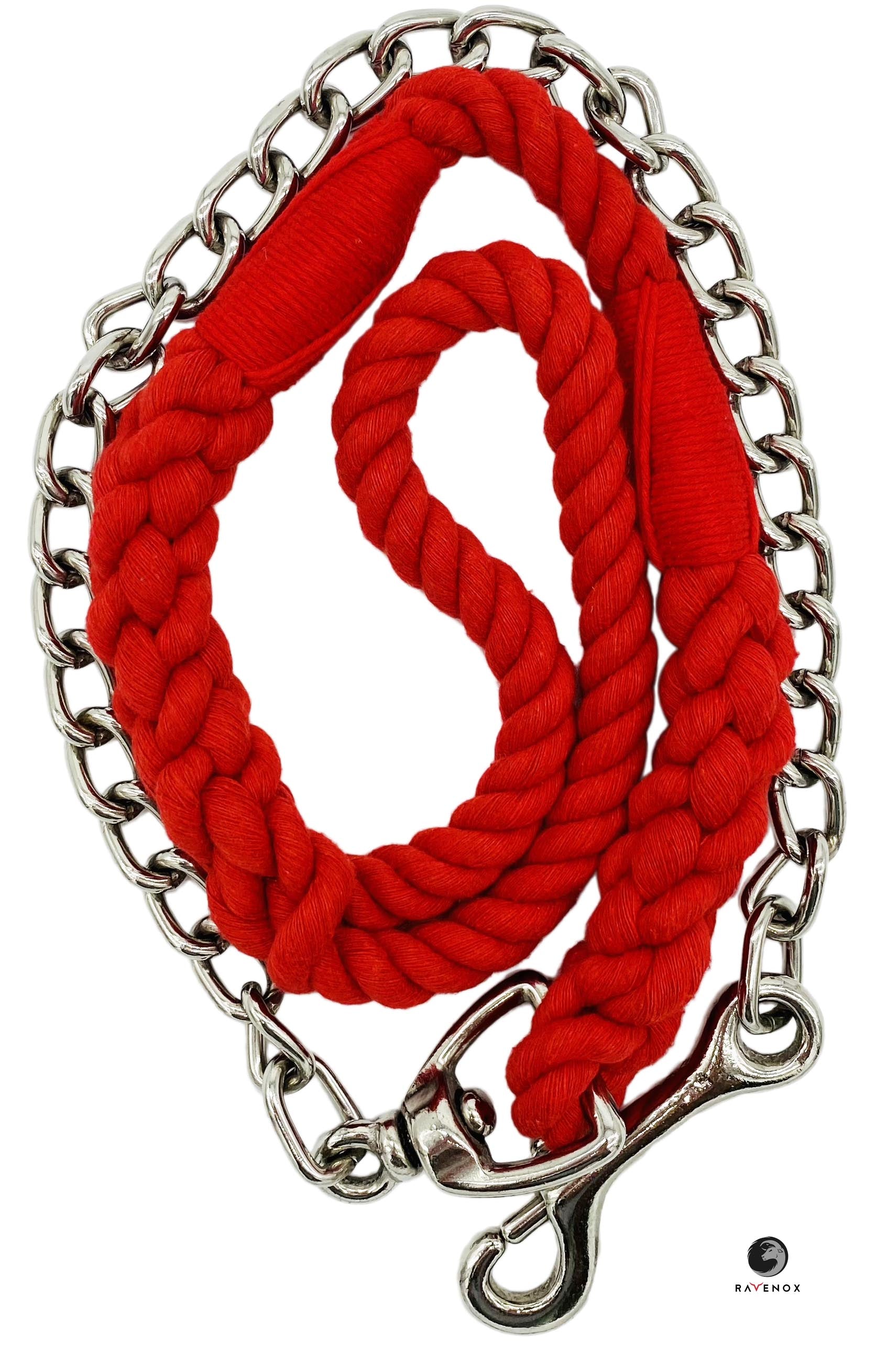 Handmade Cotton Dog Leash with Chain (4459557486682)
