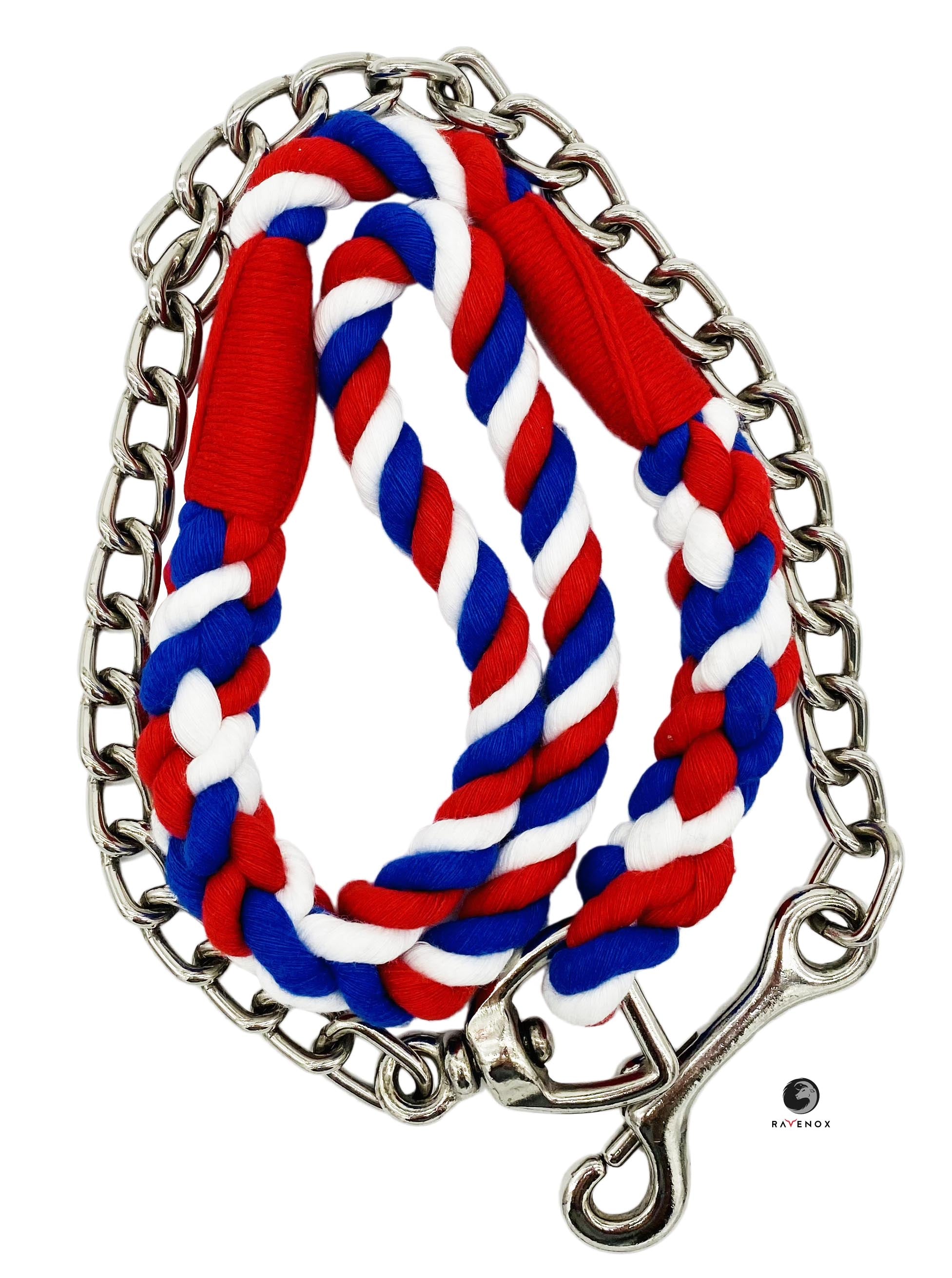 Handmade Cotton Dog Leash with Chain (4459557486682)