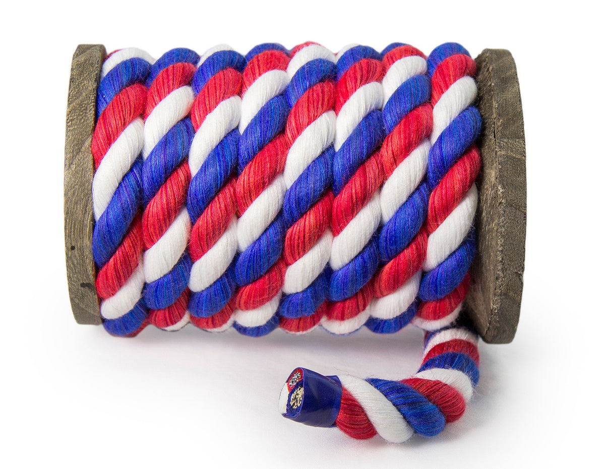 Red And Ribbon Rope Ravenox Patriotic American Cotton Rope | Red, White & Blue Rope