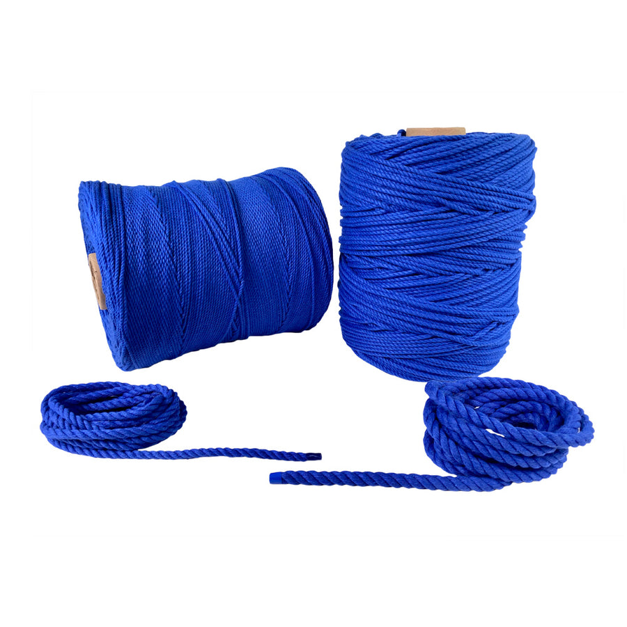 100% Natural Royal Blue Macramé Cotton Cord 3mm x 109 Yard Craft Cord for DIY Crafts Knitting Plant Hangers Yard Twine String Cord Colored Cotton Rope Christmas Wedding Décor (7472896082157)