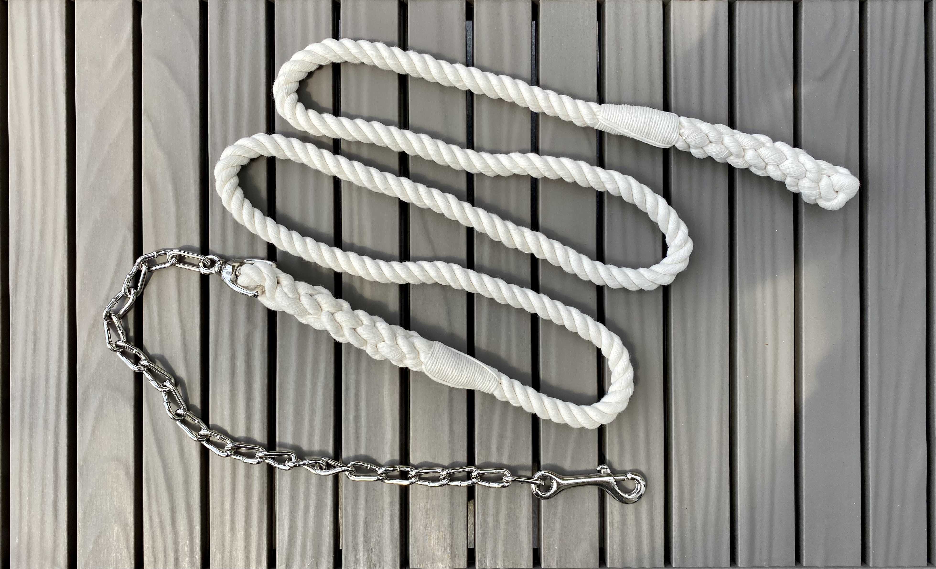 Handmade Cotton Rope Horse Lead with Chain (1806013268058)
