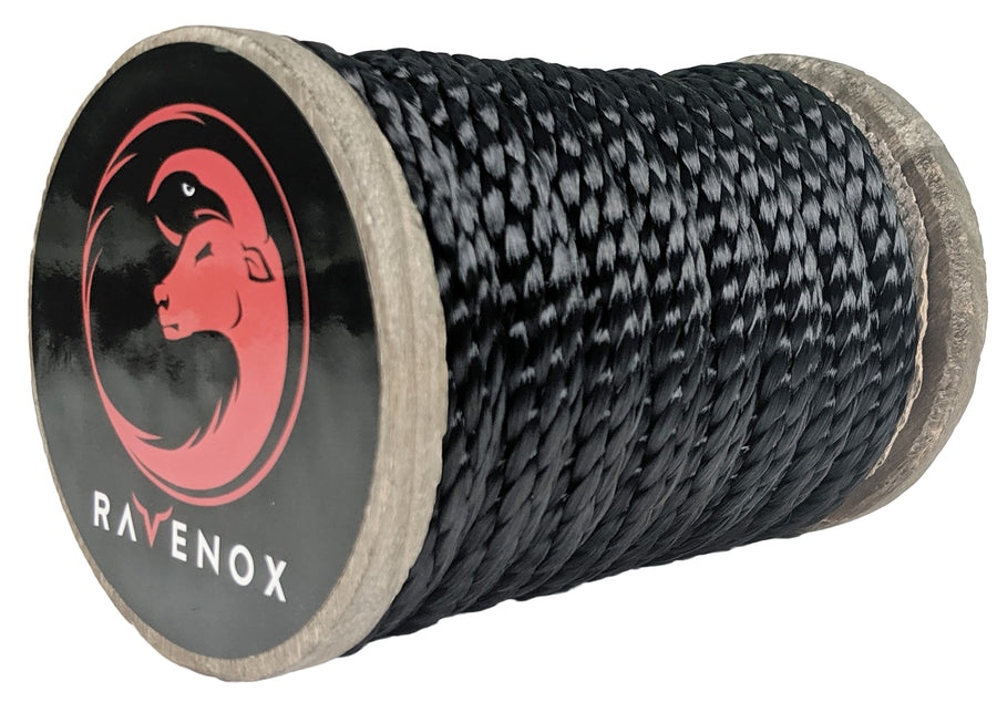 Black Solid Braid Polyester Rope by Ravenox. (4578876915802)