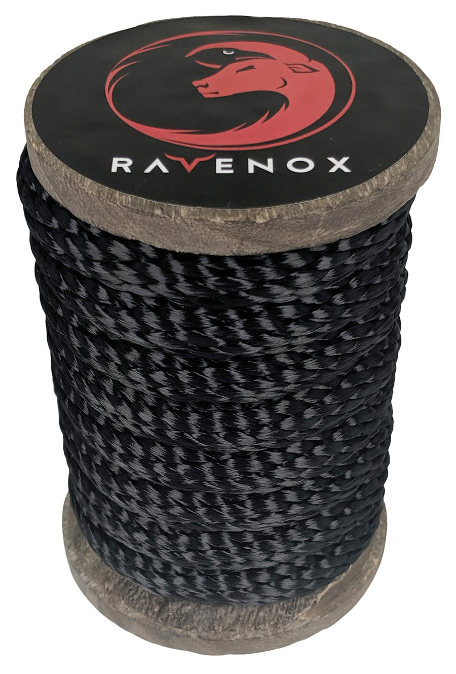 Black Solid Braid Polyester Rope by Ravenox, ideal for outdoor and marine use. (4578876915802)