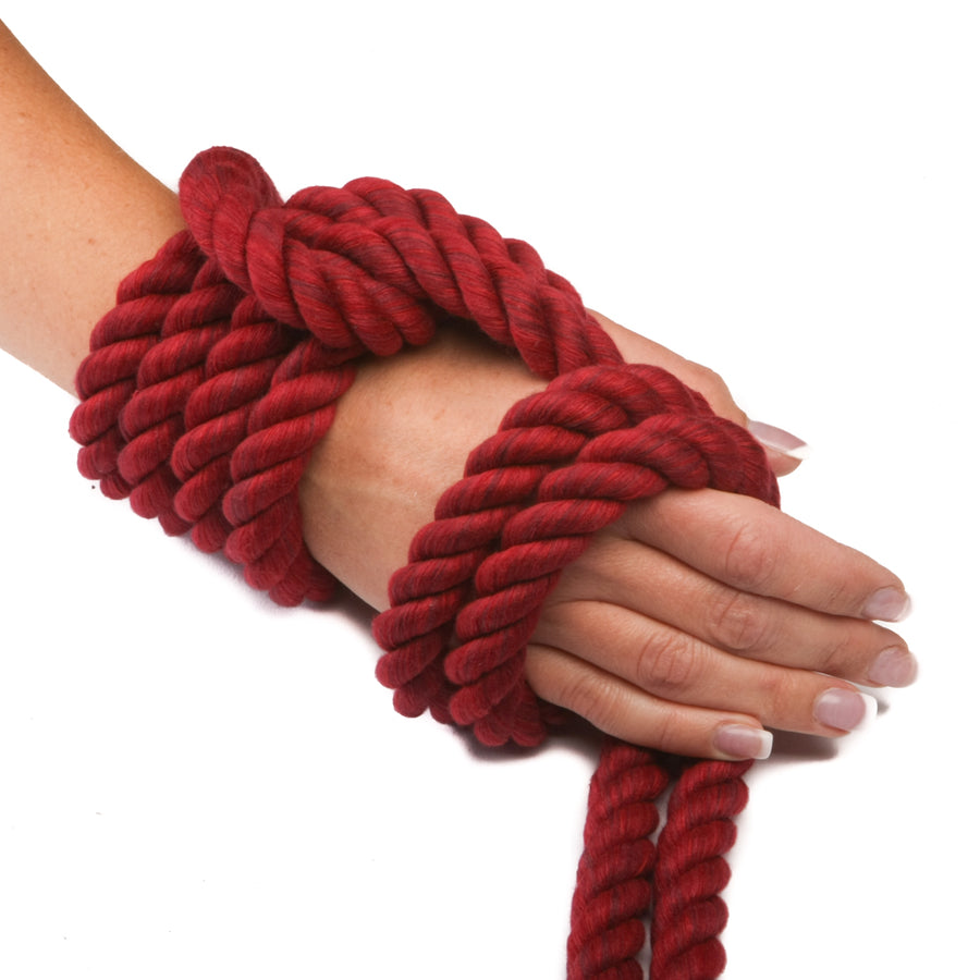 FMS, Super Soft Triple-Strand Twisted Cotton Rope (Burgundy)(1/2 in x 100 ft)