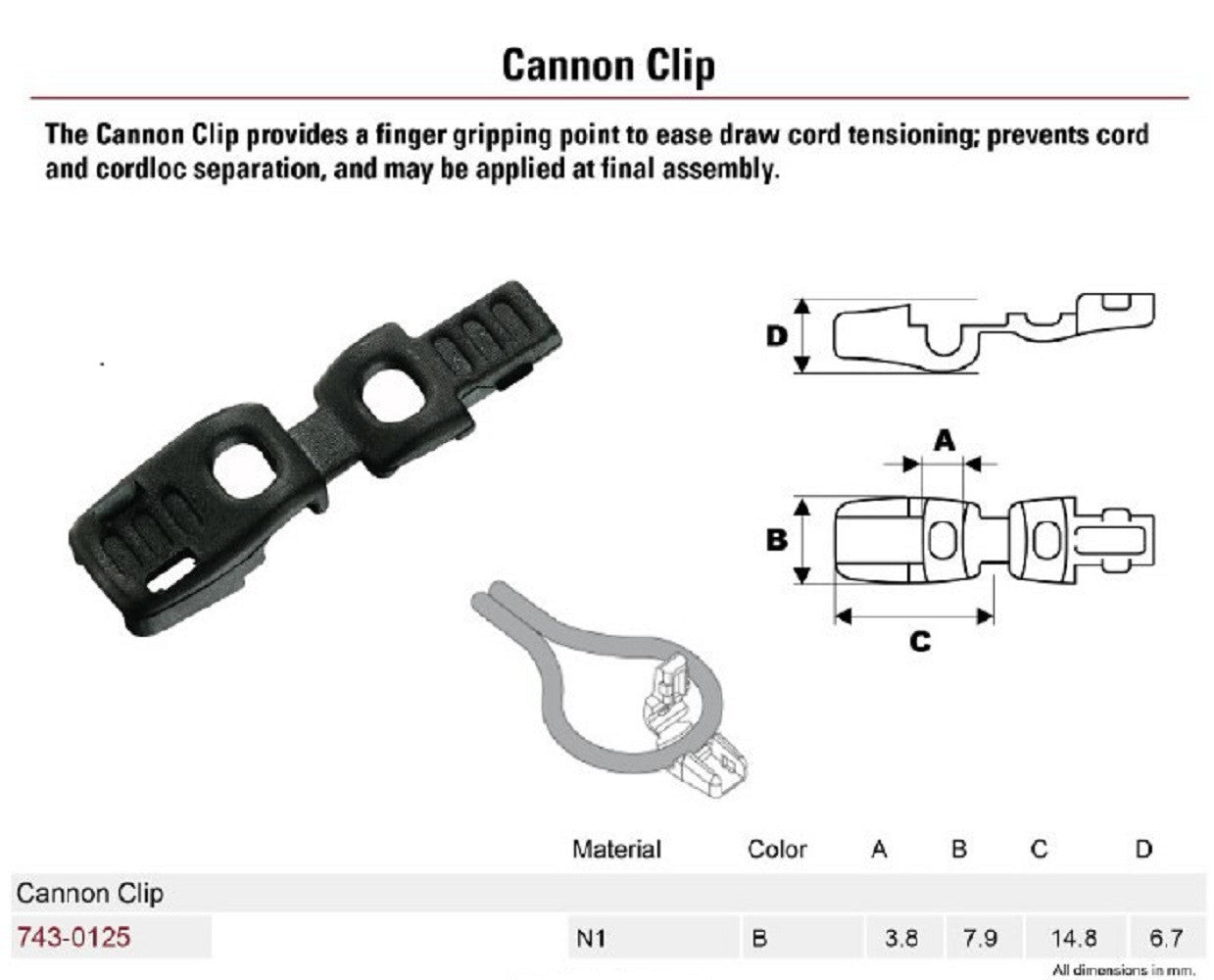Cannon Clip Draw Cord Finger Pulls (1848415169)