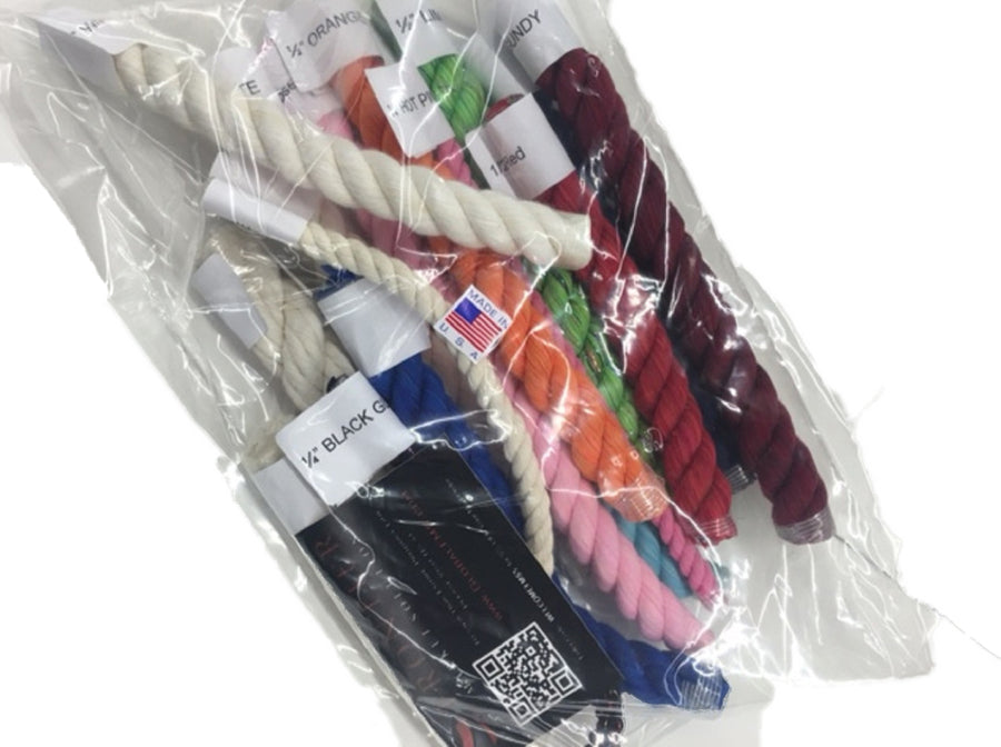 Cyan Rope Triple-Strand Twisted Cotton Rope | Our Super-Soft Sample Pack – Ravenox